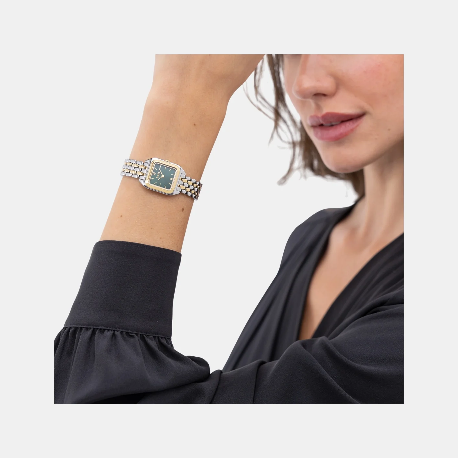 Mae Petite Women Quartz Green Dial Analog Stainless Steel Watch 1502822 - Image 5