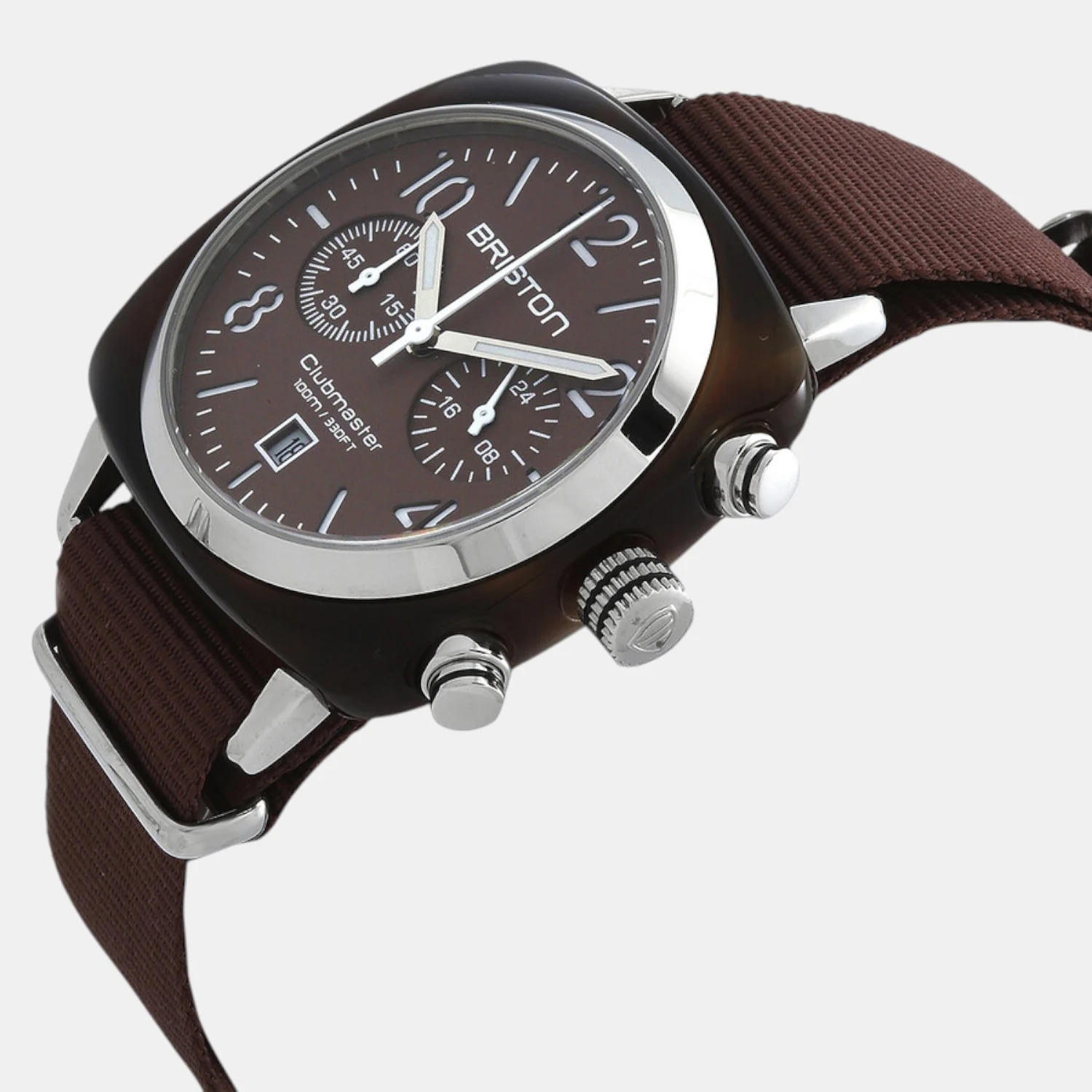 Clubmaster Classic Unisex Quartz Brown Dial Chronograph NATO Watch 20140.SA.T.37.NTCH - Image 3
