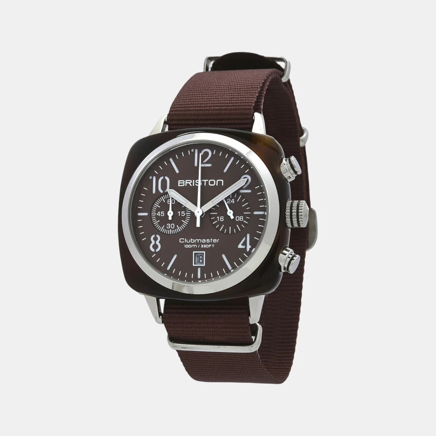Clubmaster Classic Unisex Quartz Brown Dial Chronograph NATO Watch 20140.SA.T.37.NTCH - Image 4