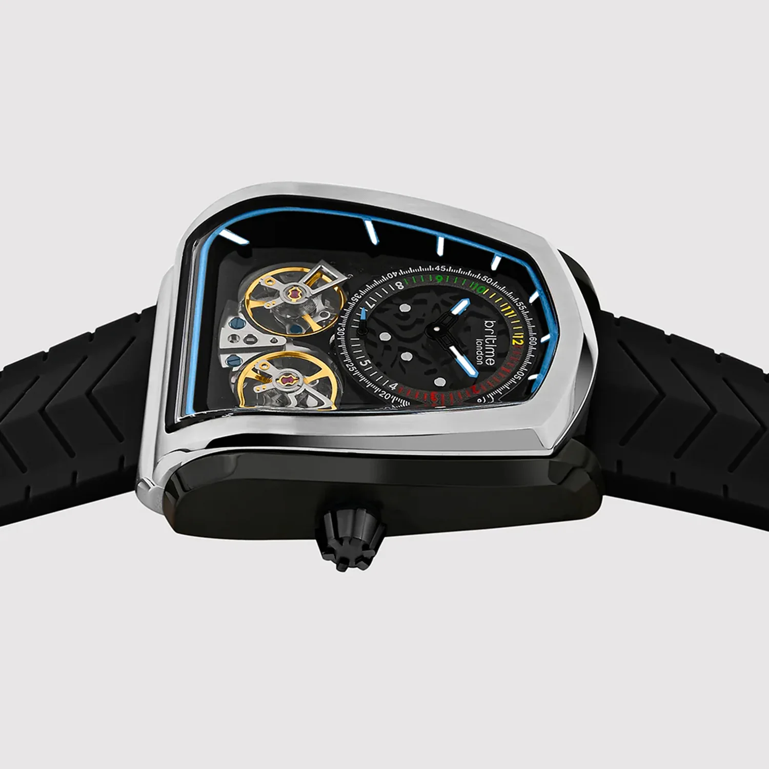 Aventus Men Automatic Black Dial Analog Silicone Watch 101-P10406 - Image 4