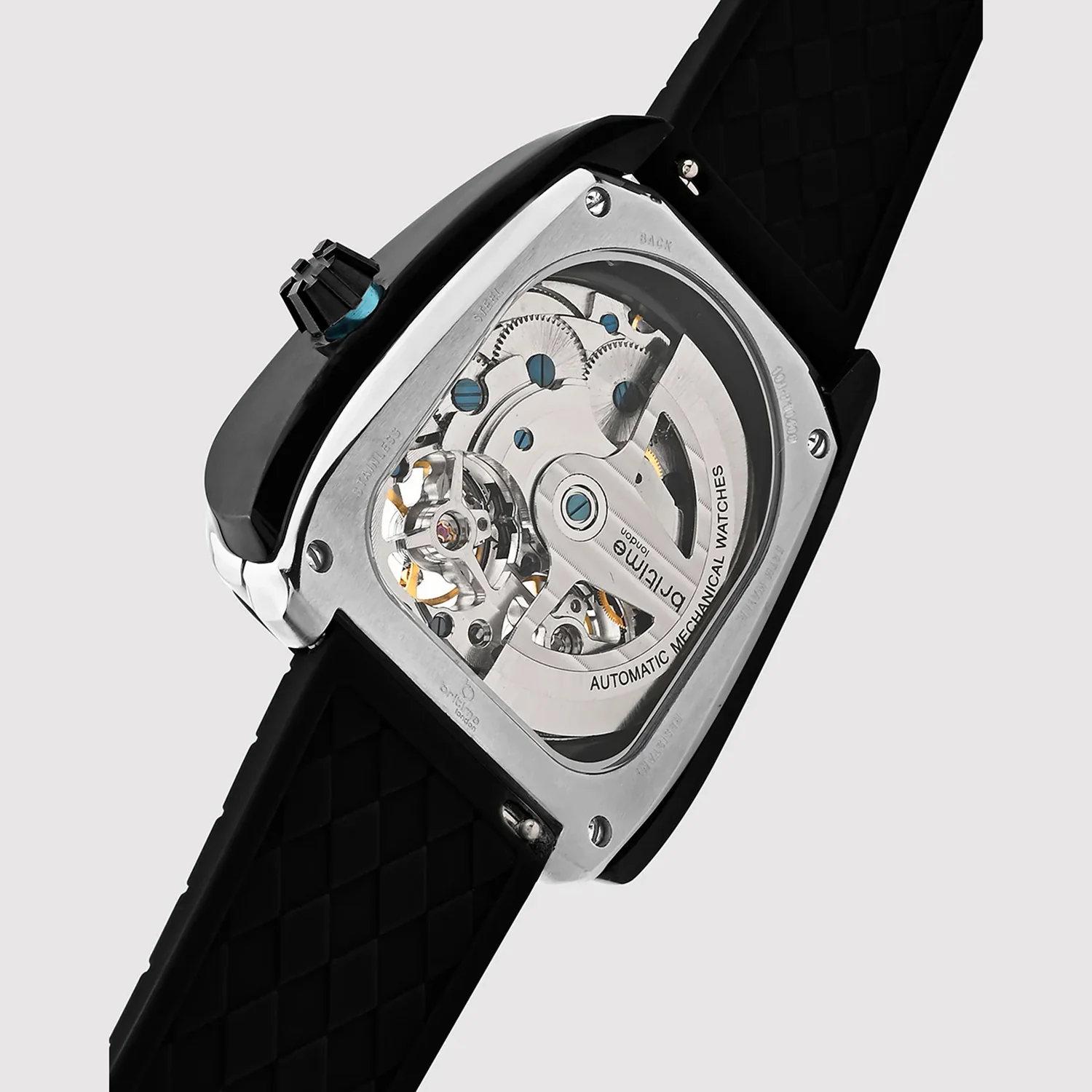 Aventus Men Automatic Black Dial Analog Silicone Watch 101-P10406 - Image 5