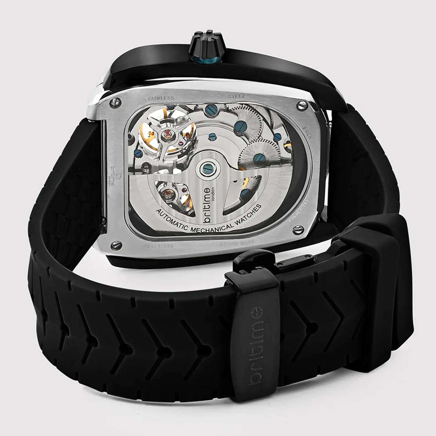 Aventus Men Automatic Black Dial Analog Silicone Watch 101-P10406 - Image 6