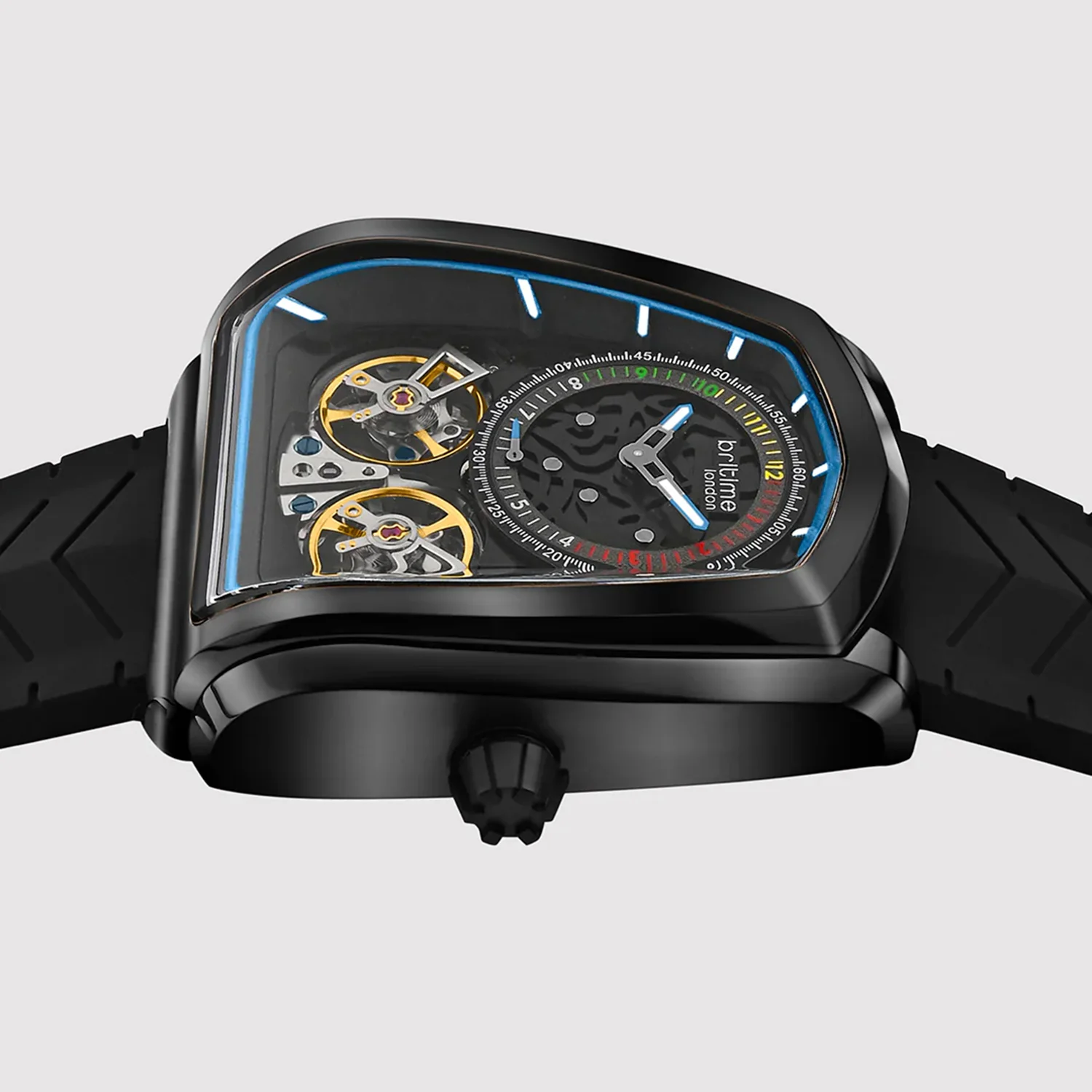 Aventus Men Automatic Black Dial Analog Silicone Watch 101-P40406 - Image 3