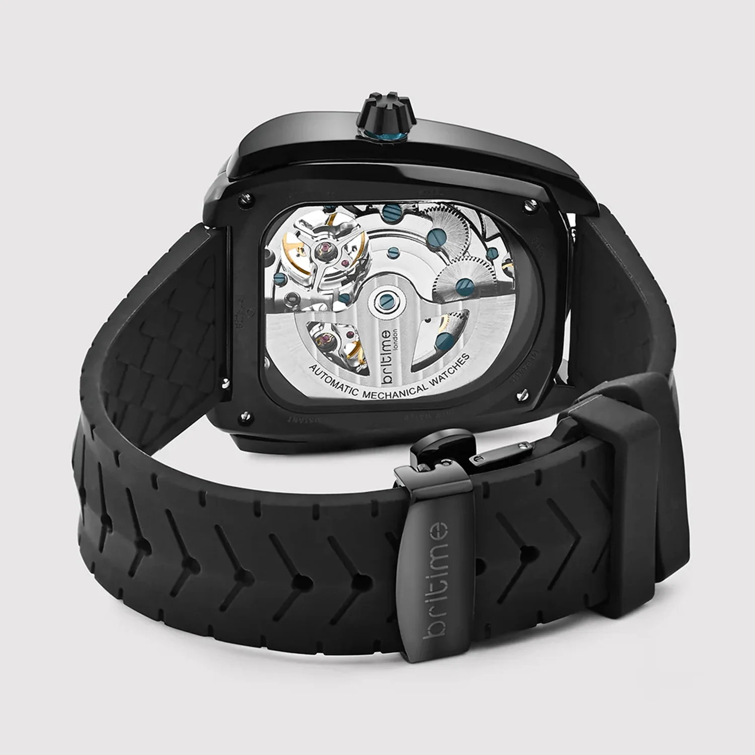 Aventus Men Automatic Black Dial Analog Silicone Watch 101-P40406 - Image 7