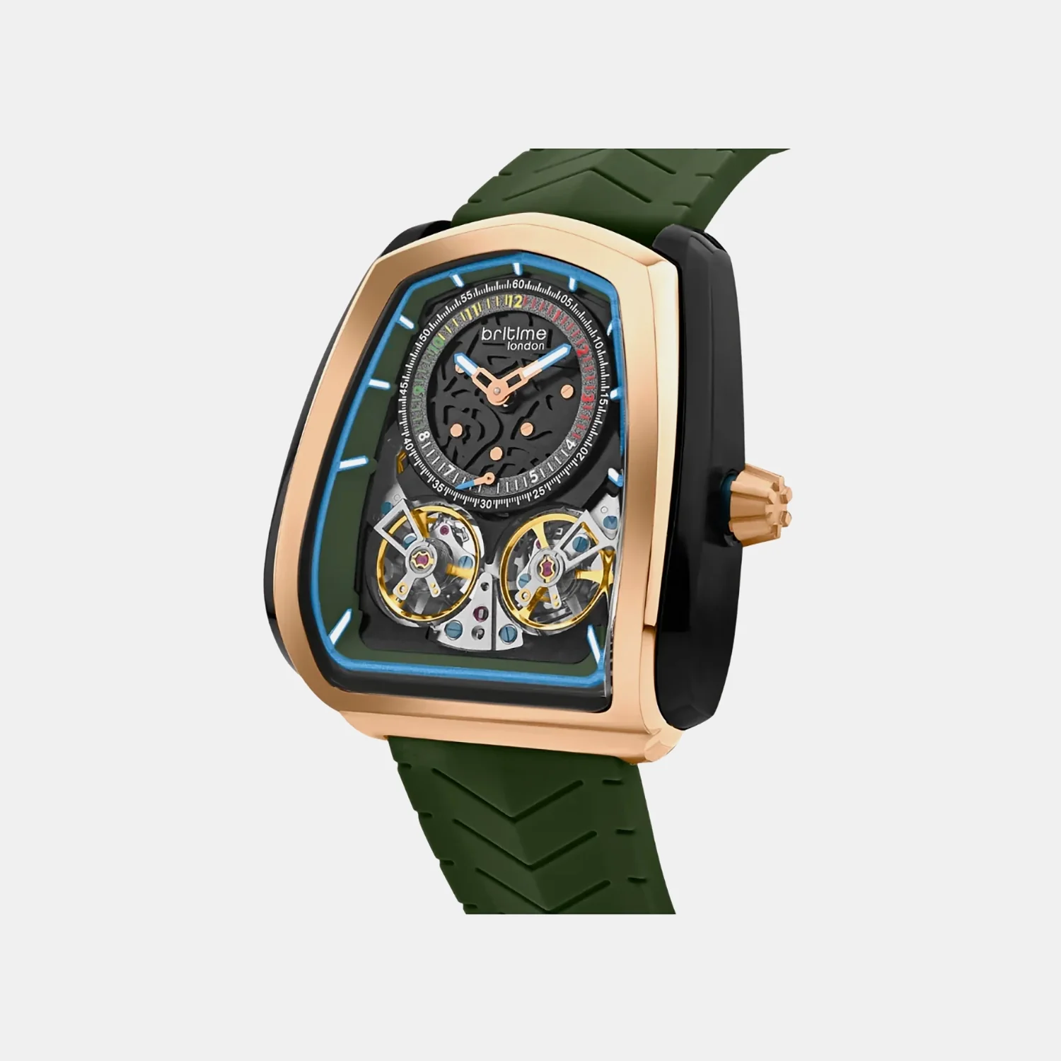 Aventus Men Automatic Green Dial Analog Silicone Watch 101-P31412 - Image 3