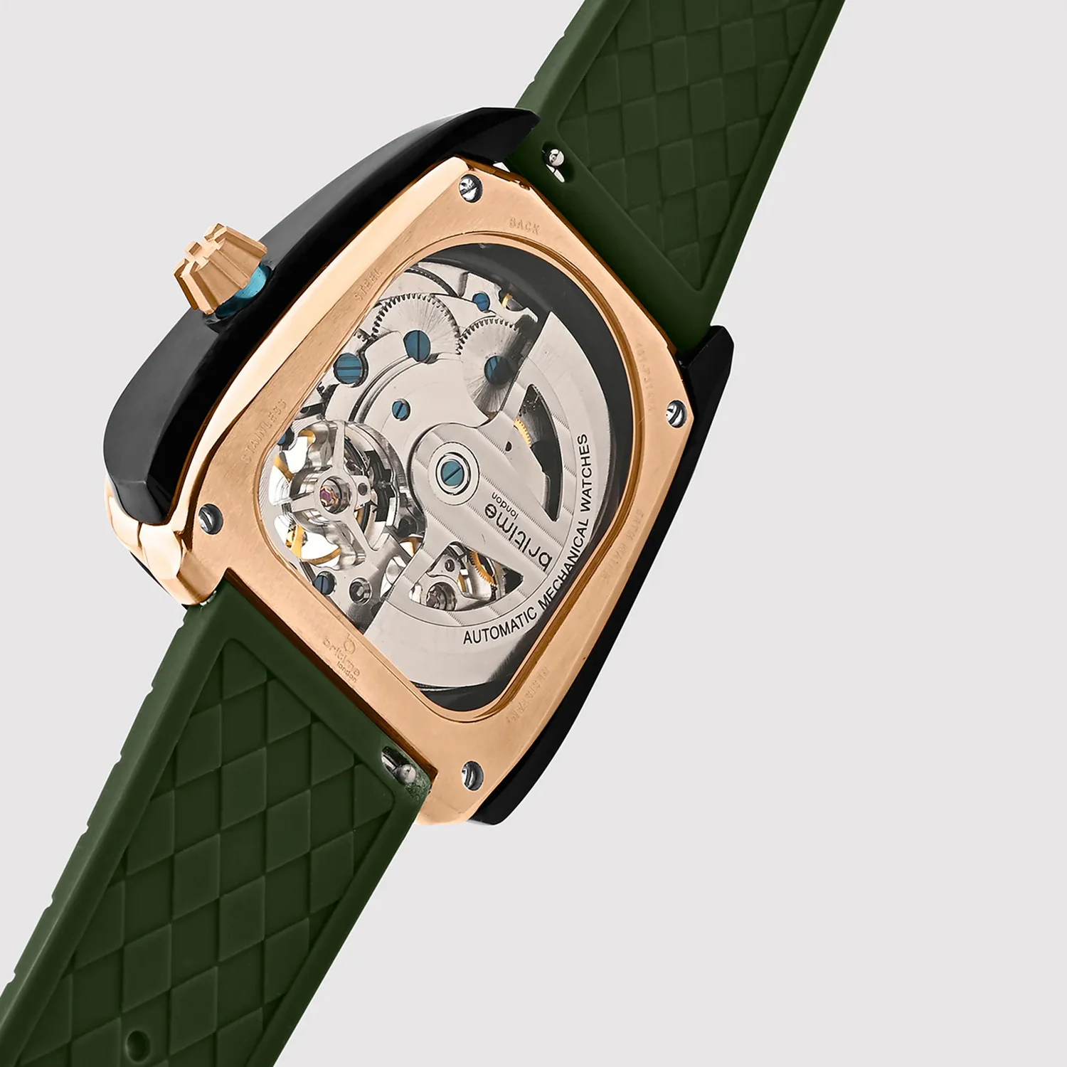 Aventus Men Automatic Green Dial Analog Silicone Watch 101-P31412 - Image 6