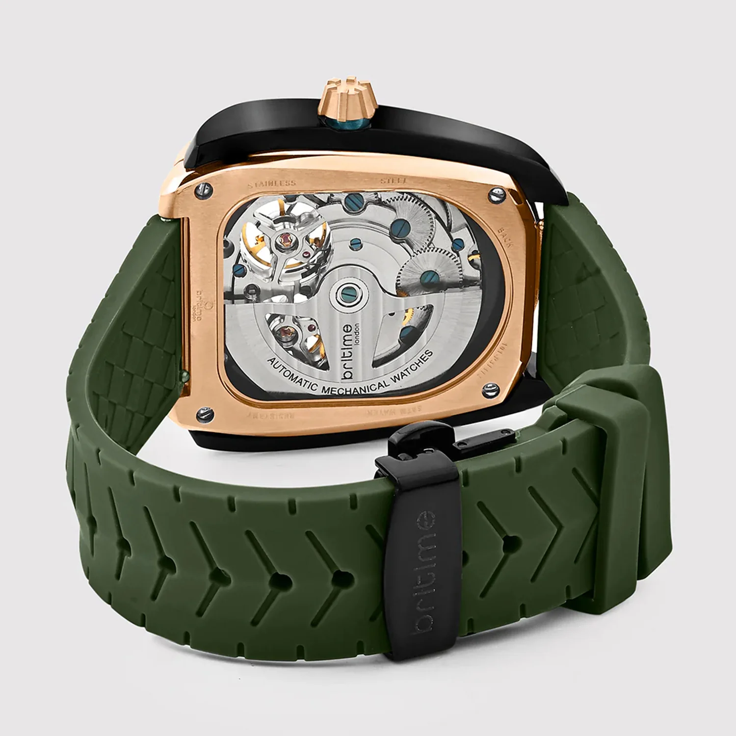 Aventus Men Automatic Green Dial Analog Silicone Watch 101-P31412 - Image 7