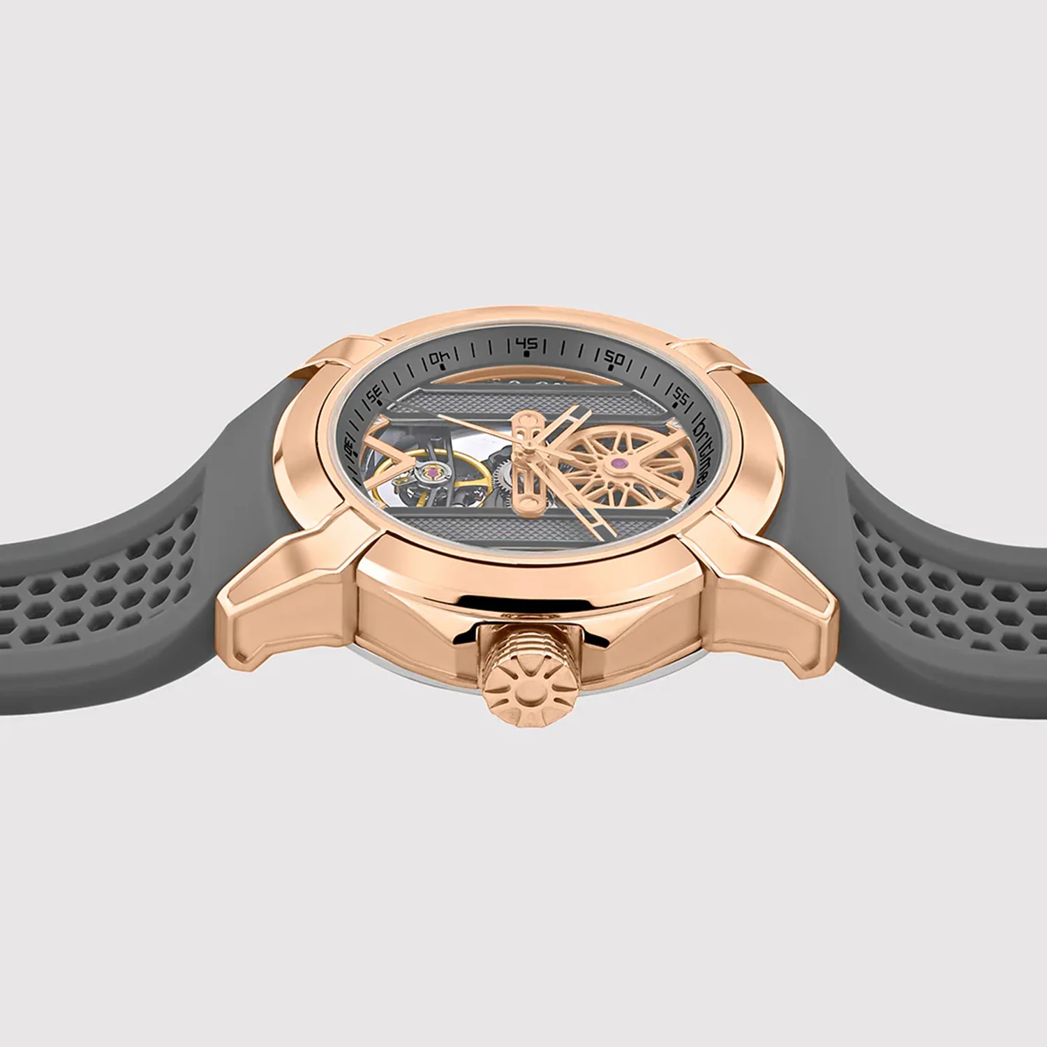 Quantum Men Automatic Grey Dial Analog Silicone Watch 395-P31509 - Image 4