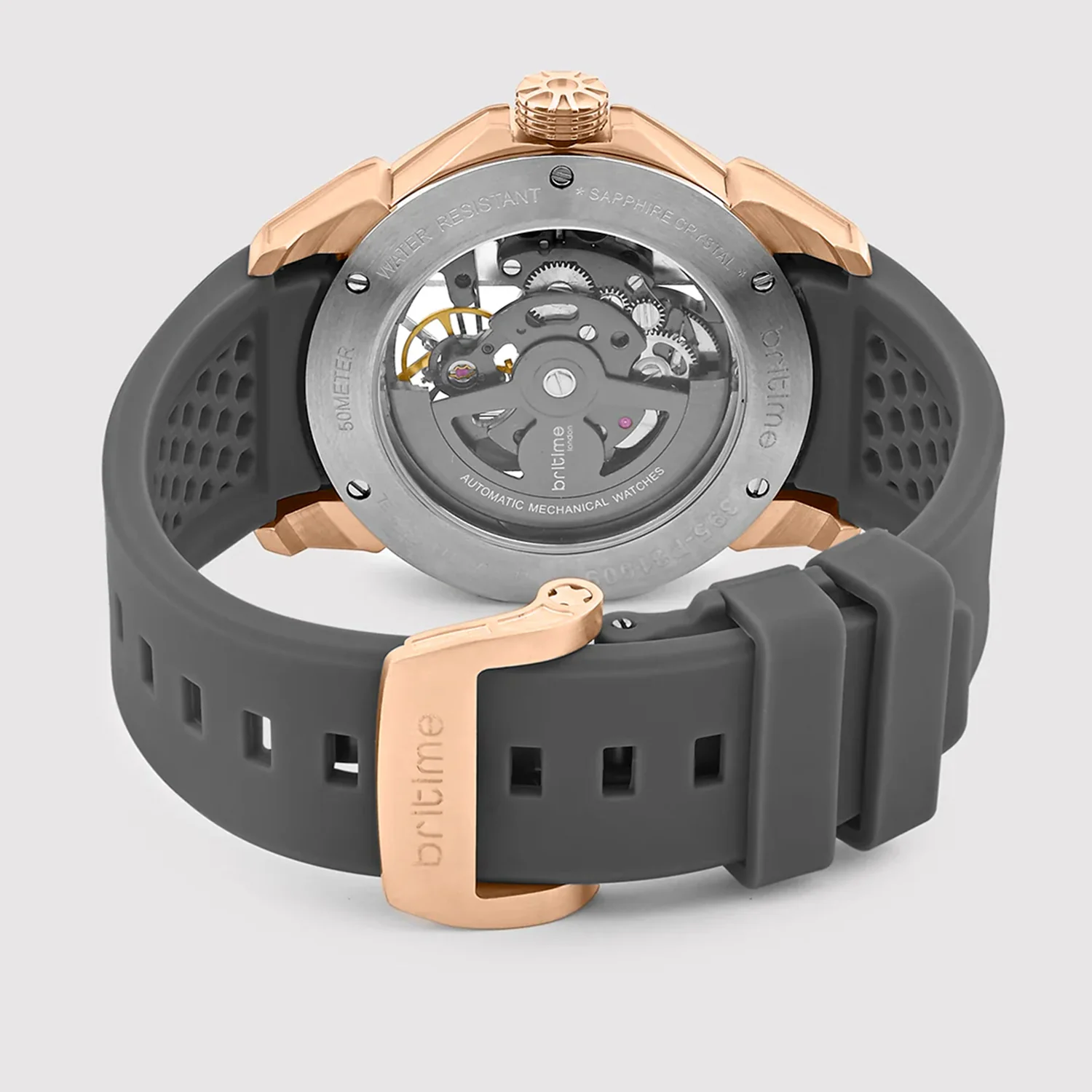 Quantum Men Automatic Grey Dial Analog Silicone Watch 395-P31509 - Image 6