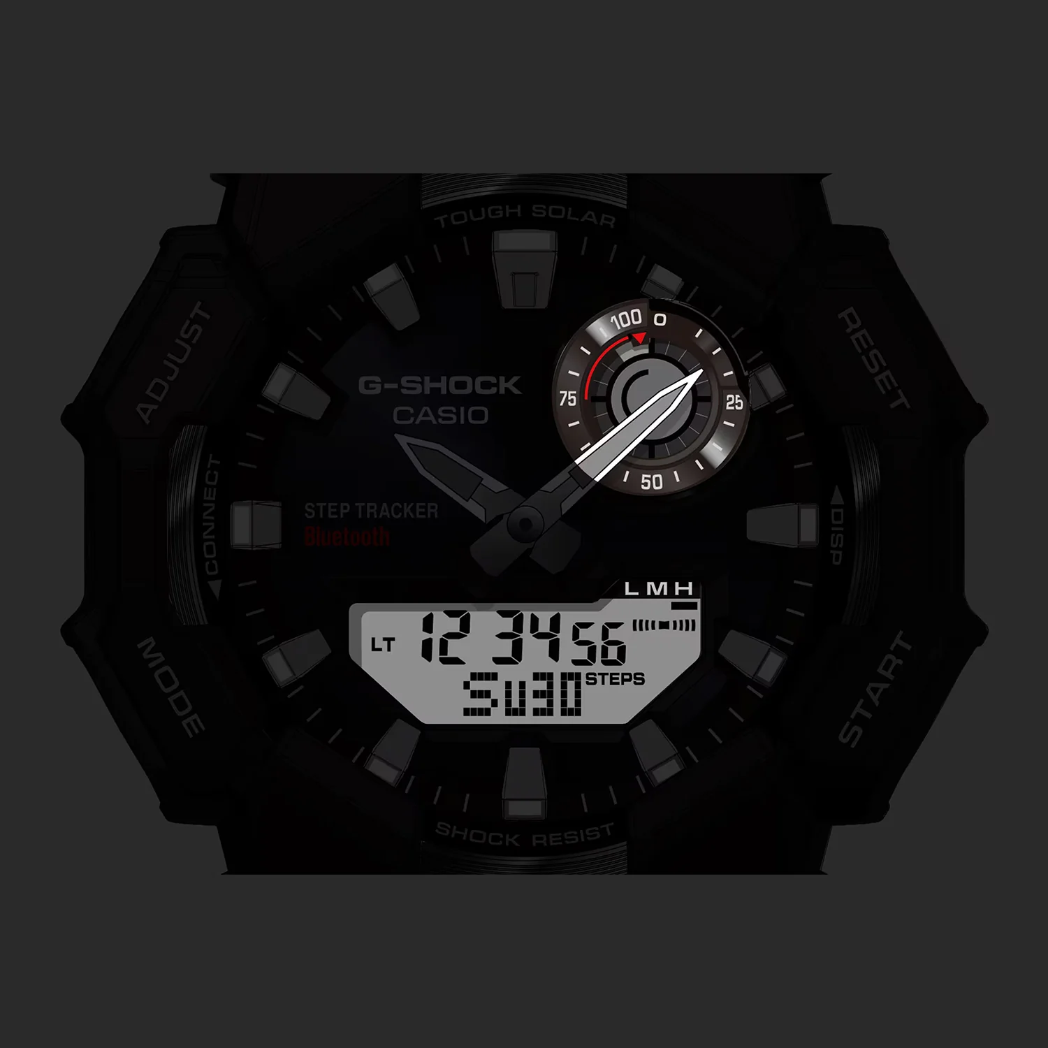 G-shock Men Solar Black Dial Analog-Digital Resin Watch G1756 - Image 7