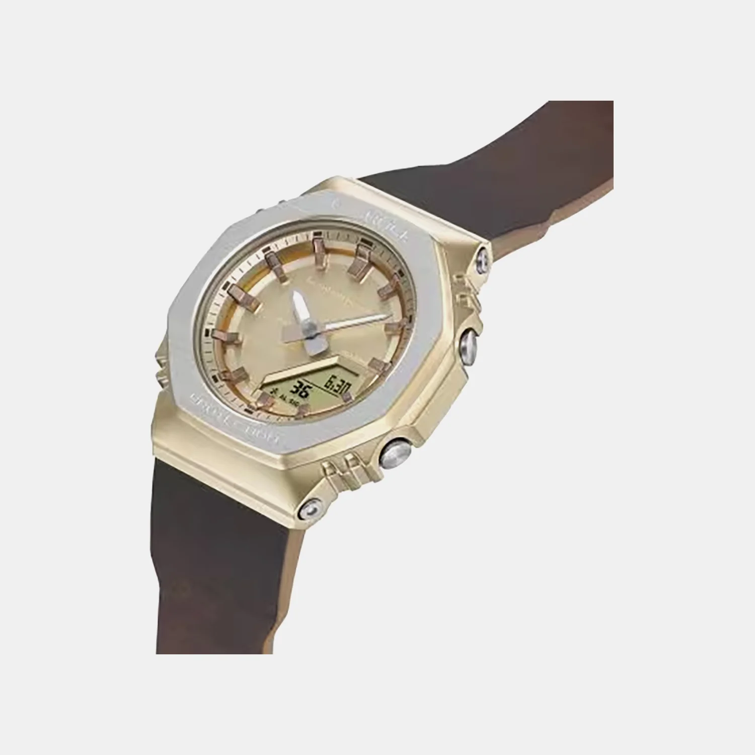 G-Shock Women Quartz Gold Dial Analog-Digital Leather Watch G1783 - Image 3
