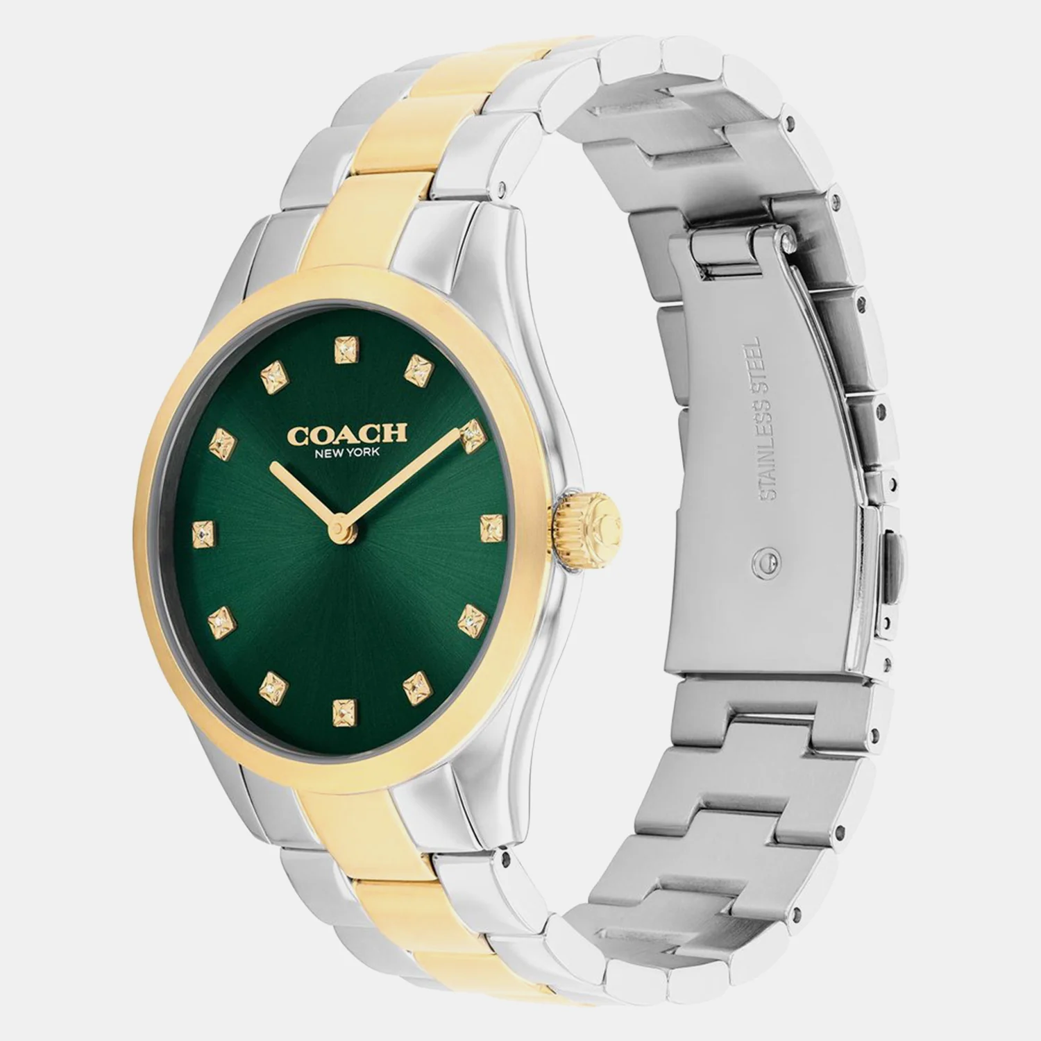 Brooks Women Quartz Green Dial Analog Stainless Steel Watch 14504642 - Image 3