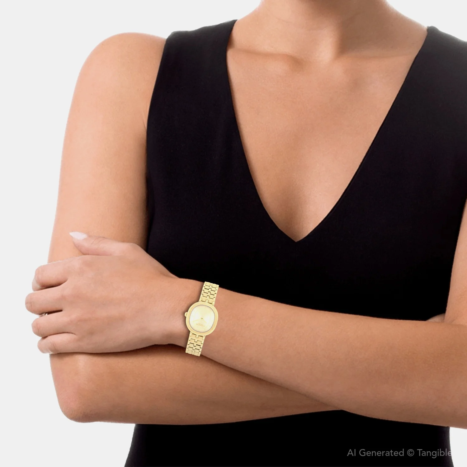 Harlow Women Quartz Gold Dial Analog Stainless Steel Watch 14504660 - Image 4