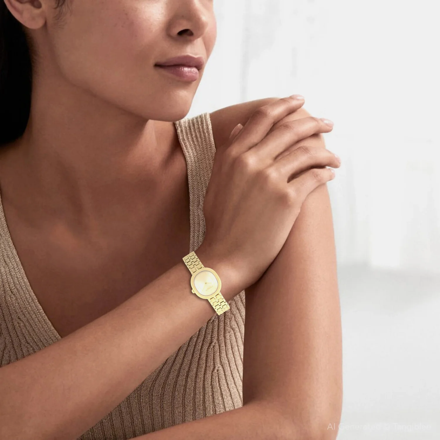 Harlow Women Quartz Gold Dial Analog Stainless Steel Watch 14504660 - Image 5