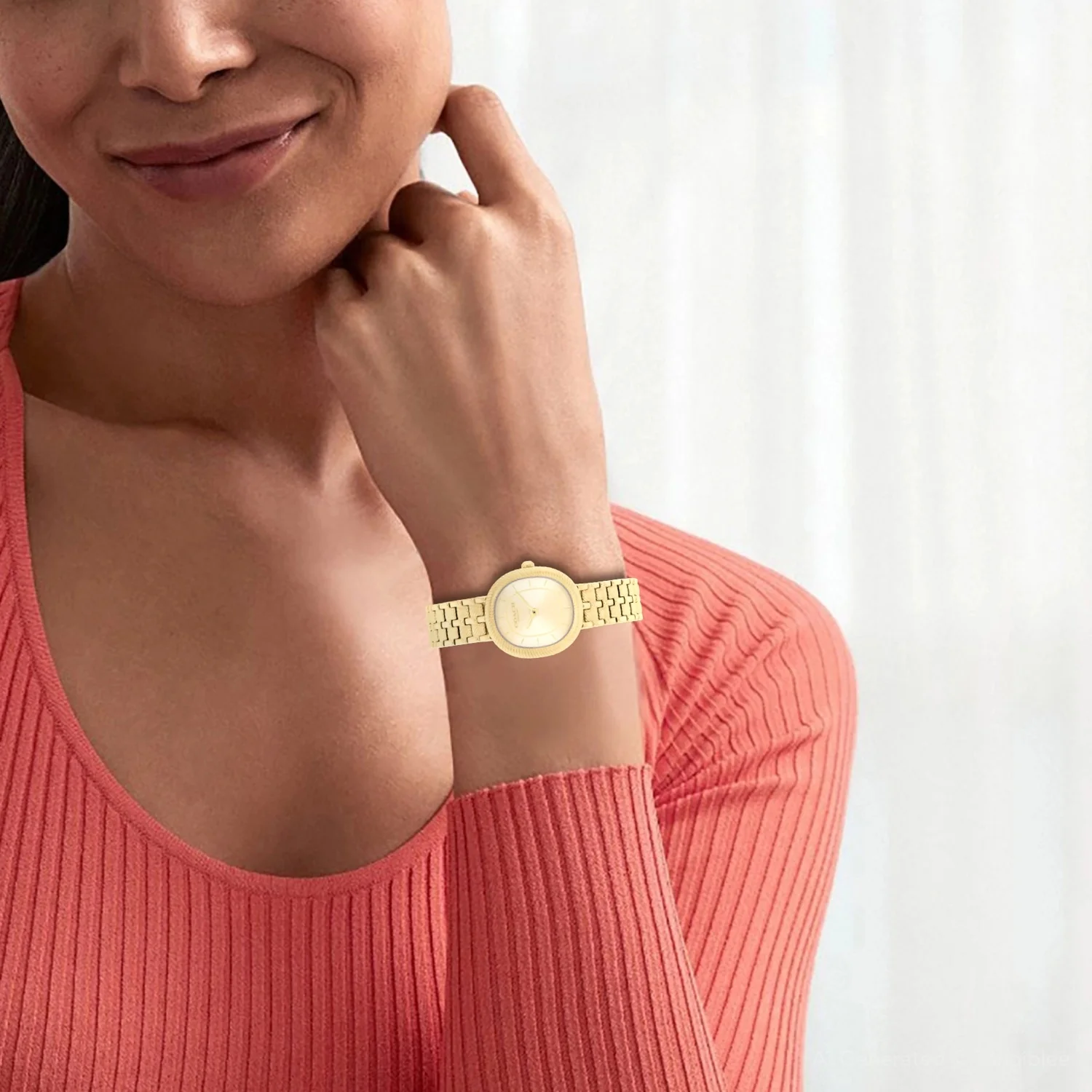 Harlow Women Quartz Gold Dial Analog Stainless Steel Watch 14504660 - Image 6