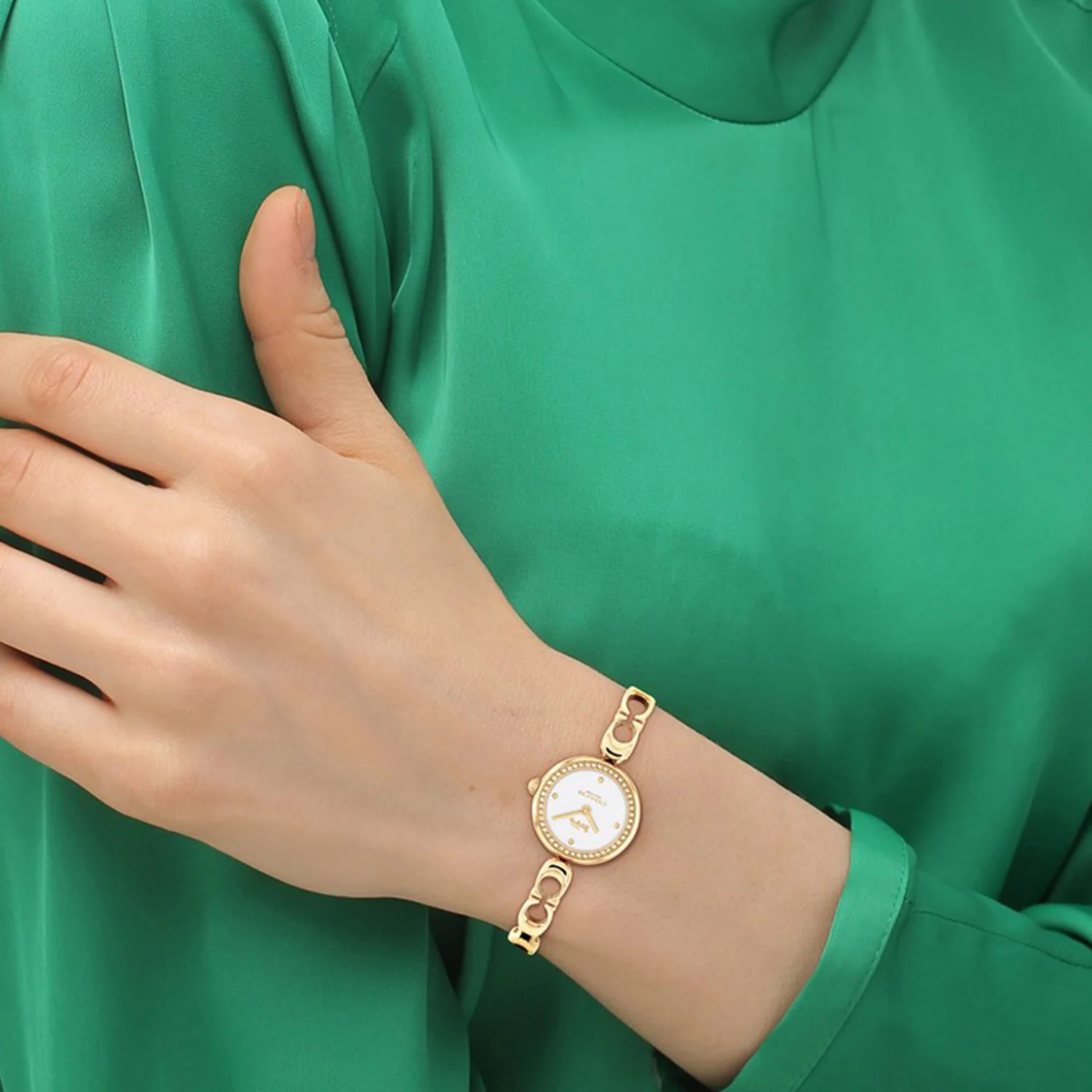 Women Quartz White Dial Analog Stainless Steel Watch 14504129 - Image 3