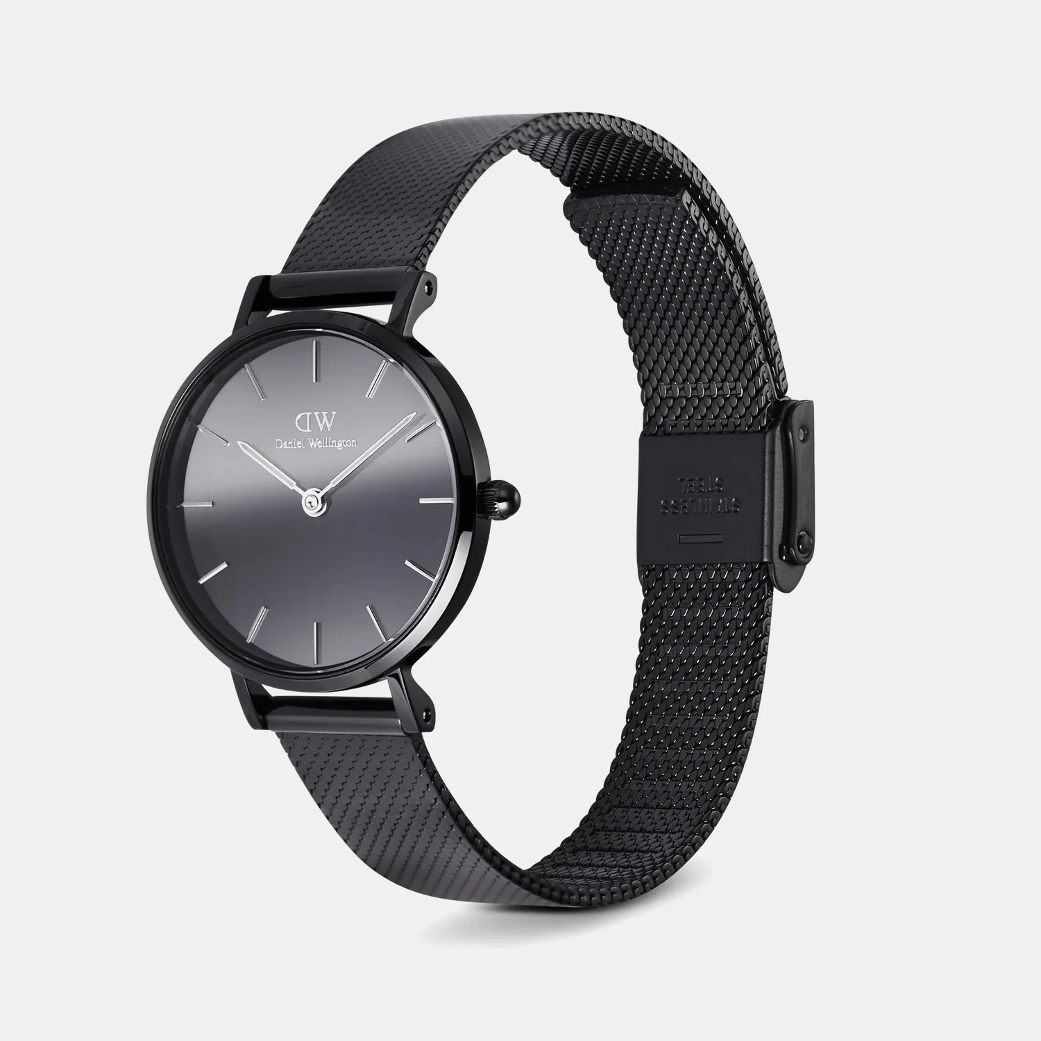 Petite Women Quartz Black Dial Analog Mesh Watch DW00100798K - Image 3