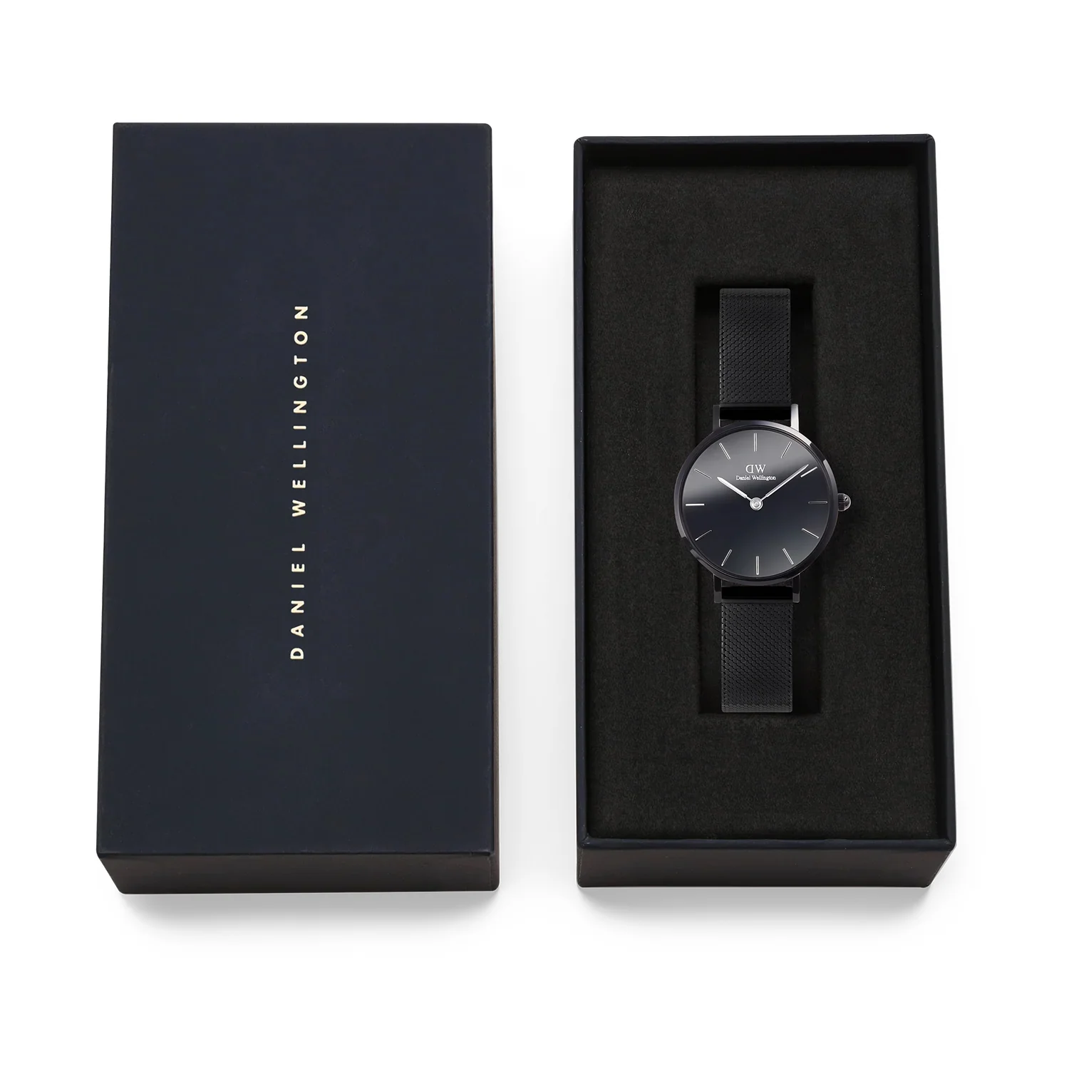 Petite Women Quartz Black Dial Analog Mesh Watch DW00100798K - Image 6