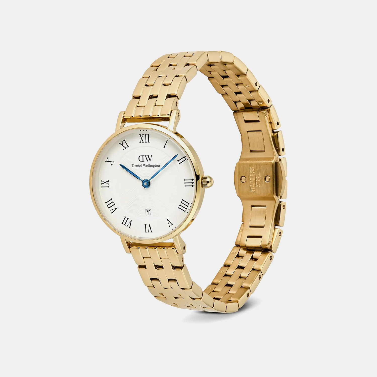 Petite Women Quartz White Dial Analog Stainless Steel Watch DW00100857K - Image 3