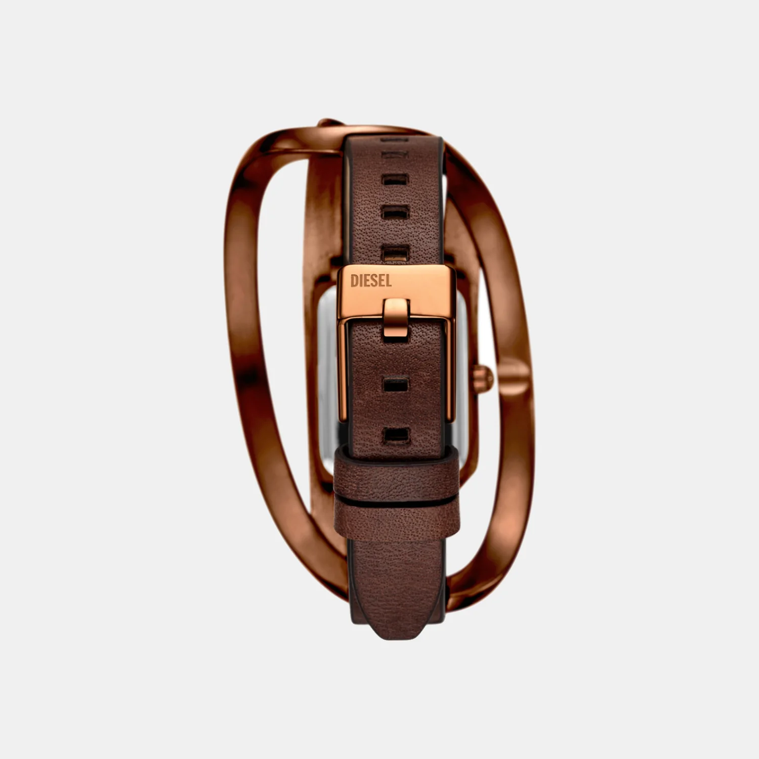 Wrap-D Women Quartz Brown Dial Analog Leather Watch DZ5630 - Image 3