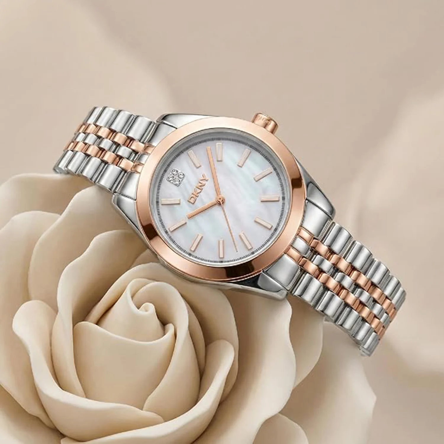 Nolita Midi Women Quartz White Mother Of Pearl Dial Analog Stainless Steel Watch DK1L029M0095 - Image 6