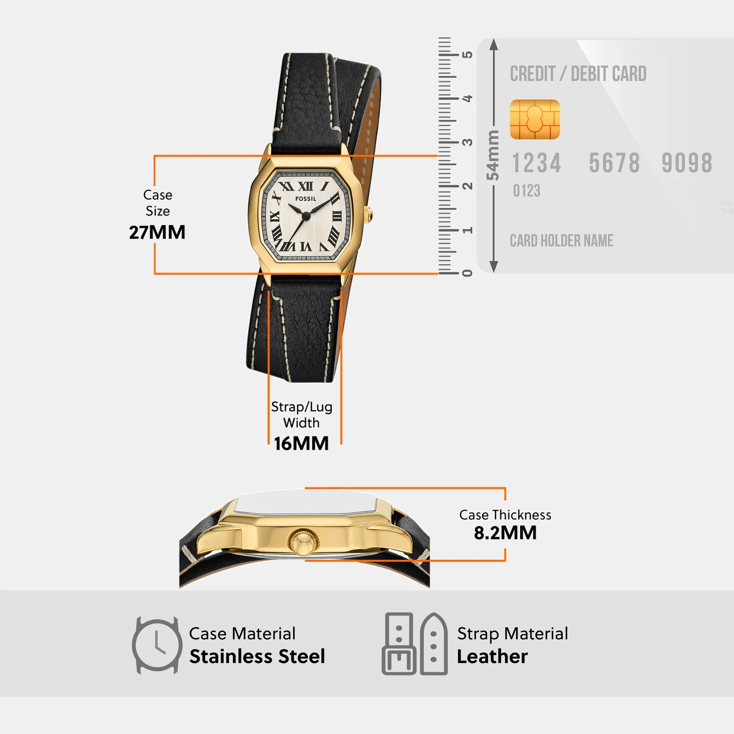 Harlow Women Quartz Cream Dial Analog Leather Watch ES5404 - Image 10