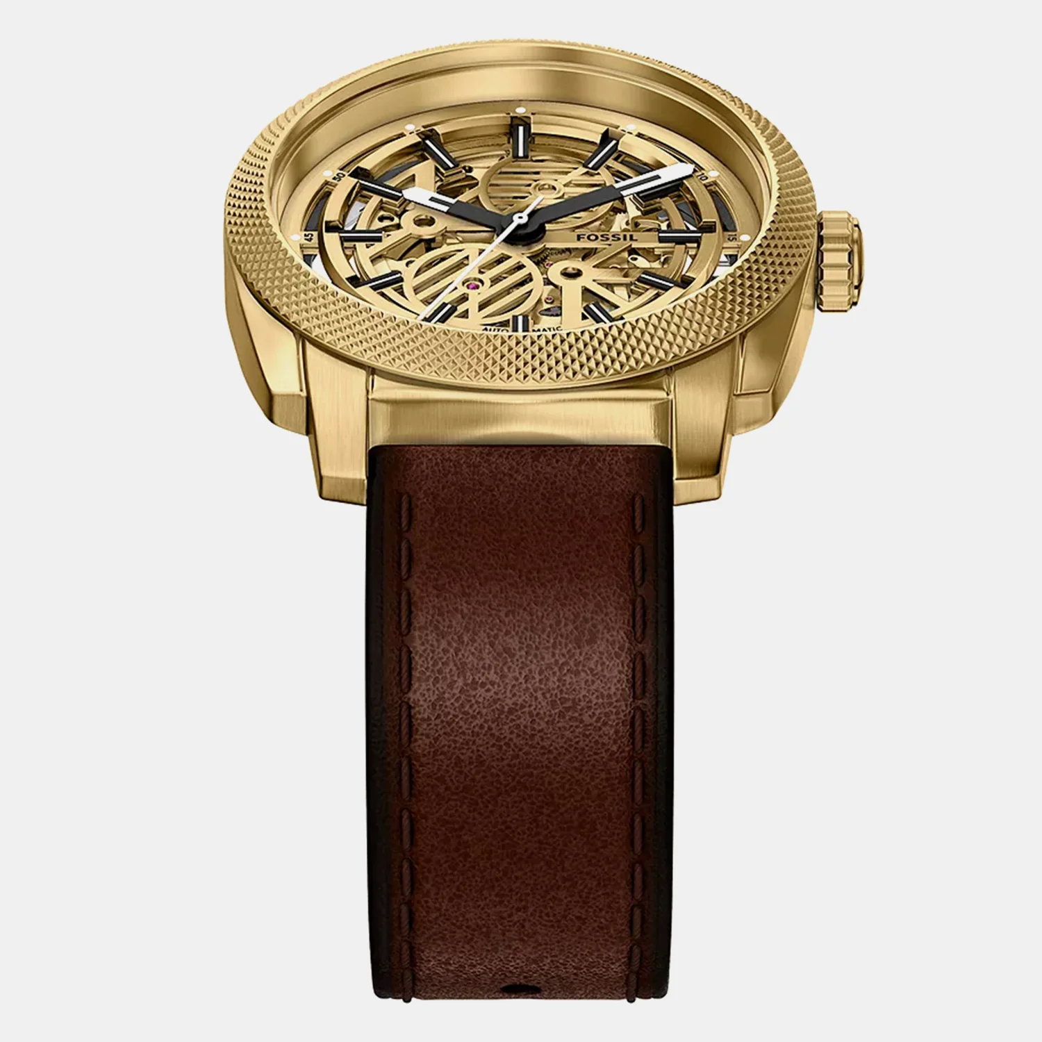 Men Automatic Gold Dial Analog Leather Watch ME3278 - Image 4