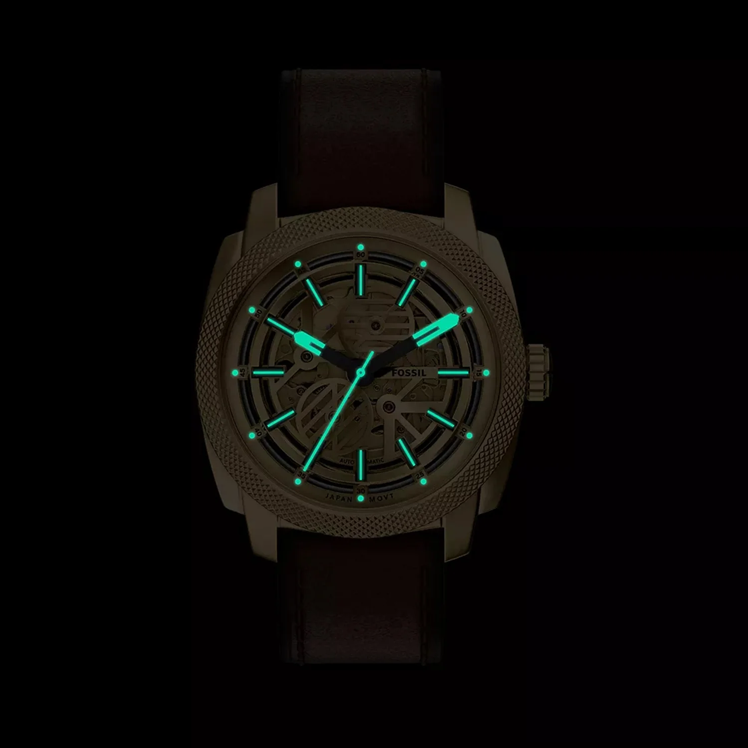 Men Automatic Gold Dial Analog Leather Watch ME3278 - Image 5