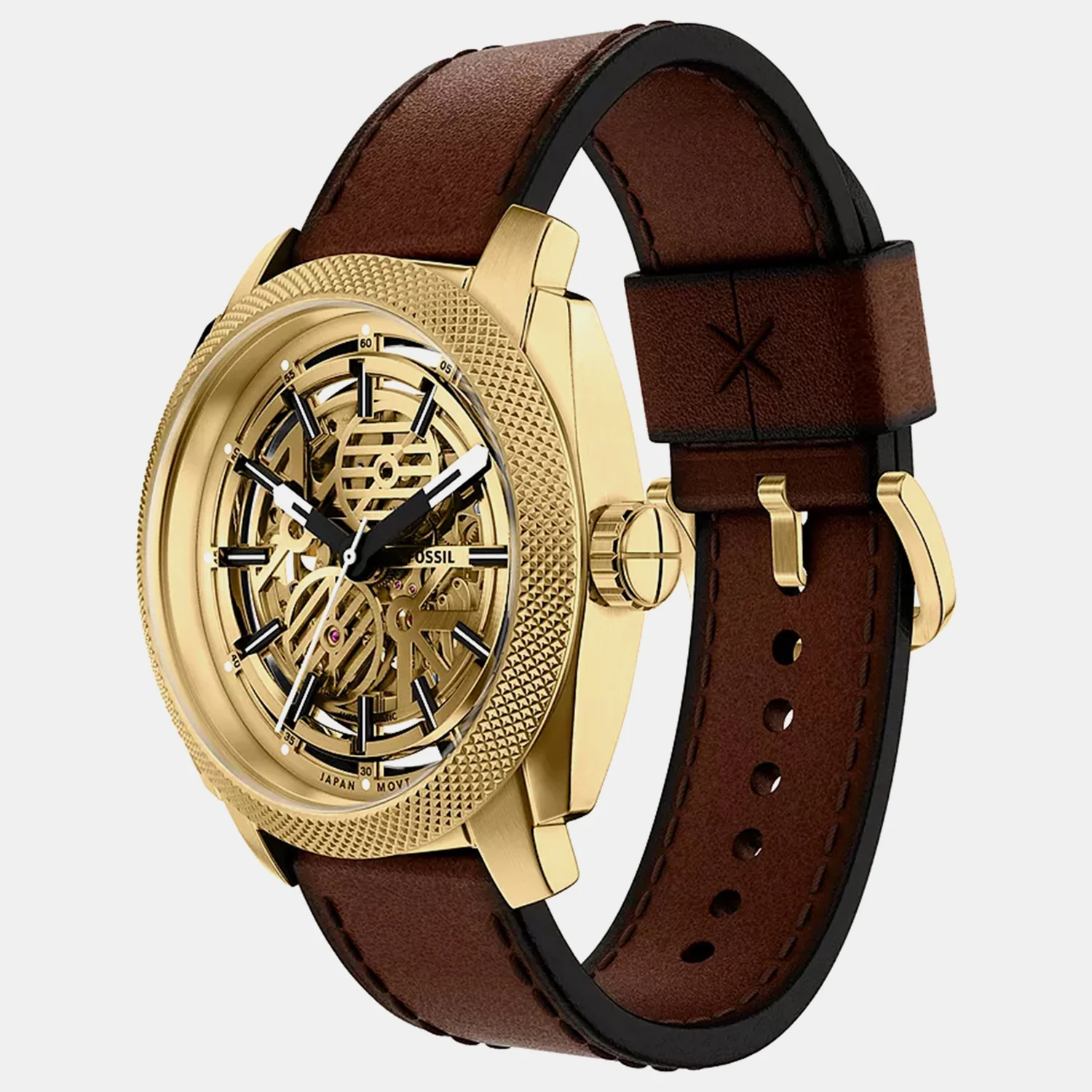 Men Automatic Gold Dial Analog Leather Watch ME3278 - Image 6