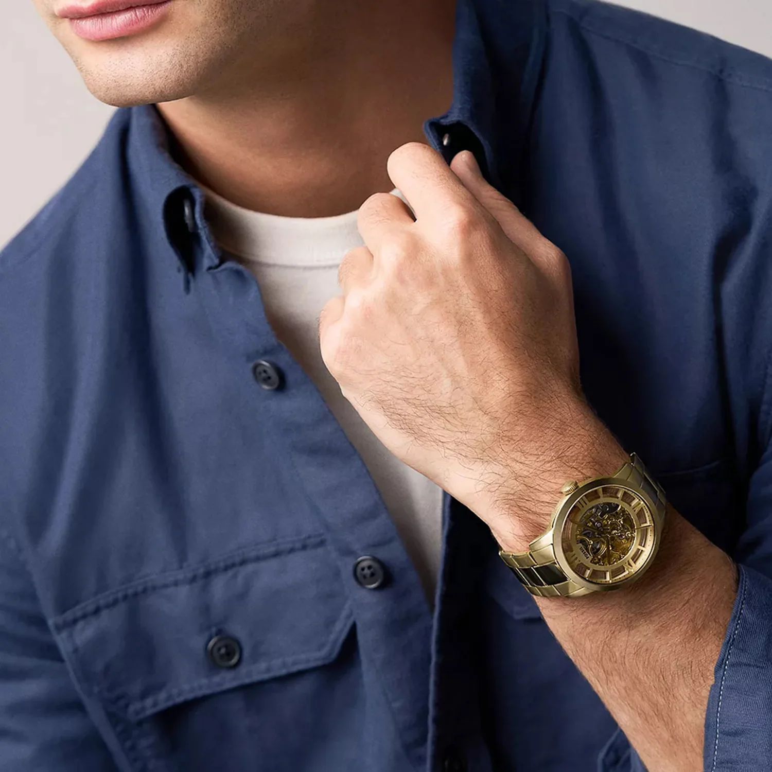 Men Automatic Gold Dial Analog Stainless Steel Watch ME3280 - Image 4