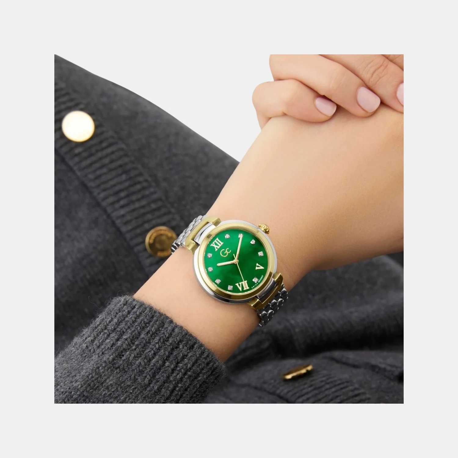 Gc Allure Women Quartz Green Dial Analog Stainless Steel Watch Z64002L1 - Image 5