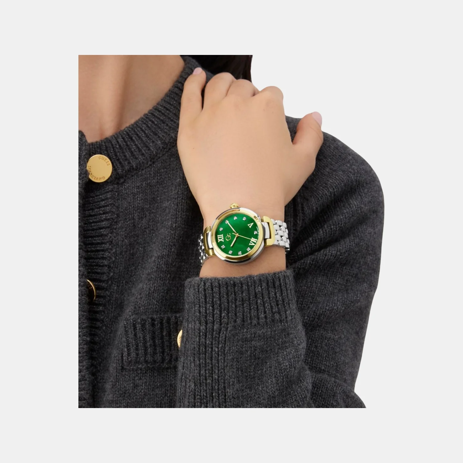 Gc Allure Women Quartz Green Dial Analog Stainless Steel Watch Z64002L1 - Image 7