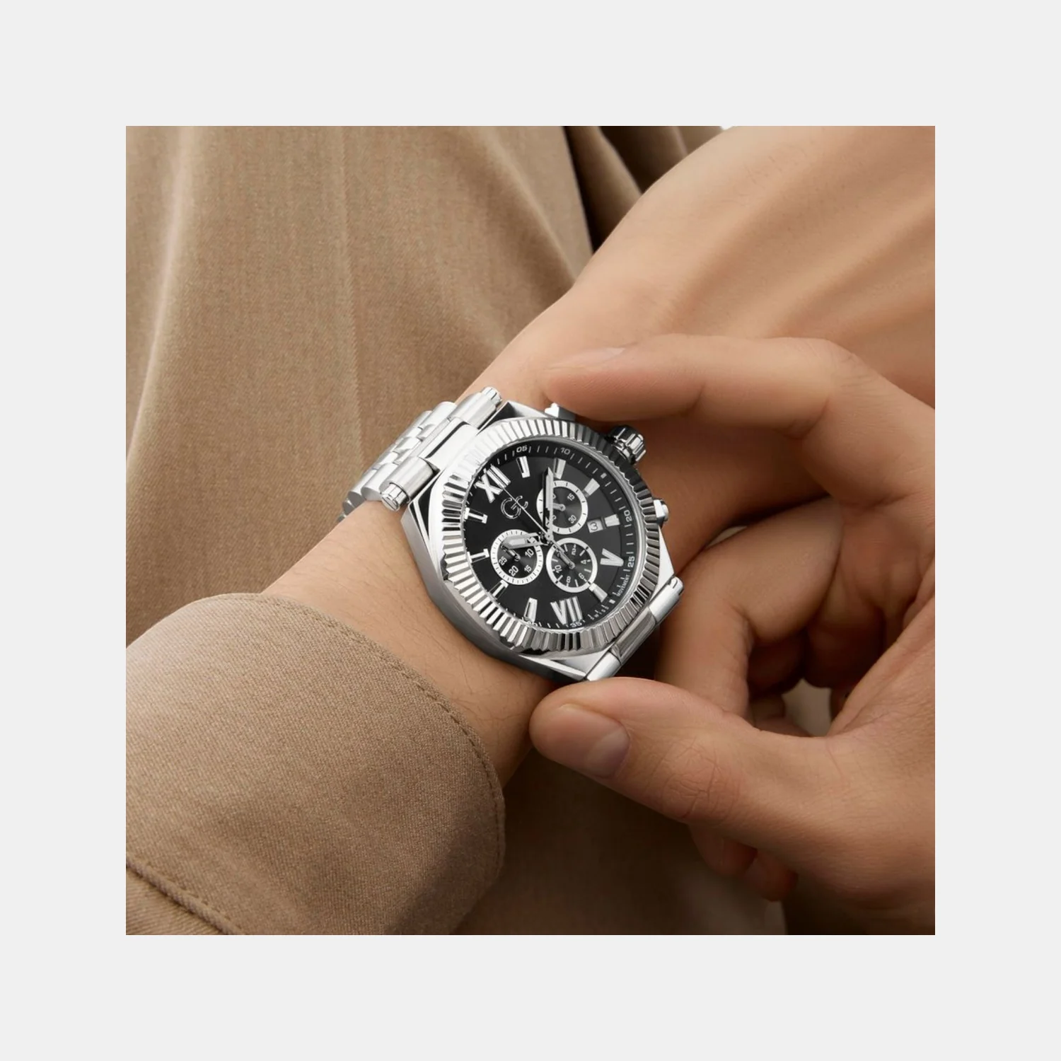 Gc Atlas Men Quartz Black Dial Chronograph Stainless Steel Watch Z66001G2 - Image 5