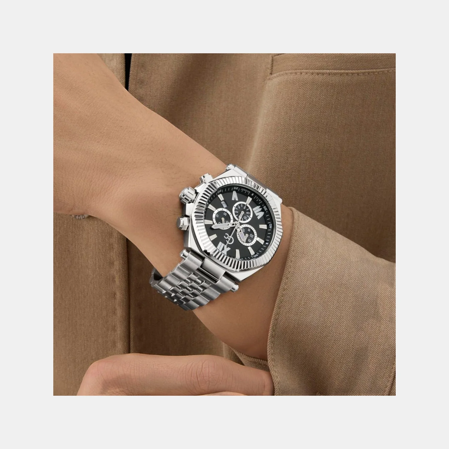 Gc Atlas Men Quartz Black Dial Chronograph Stainless Steel Watch Z66001G2 - Image 8