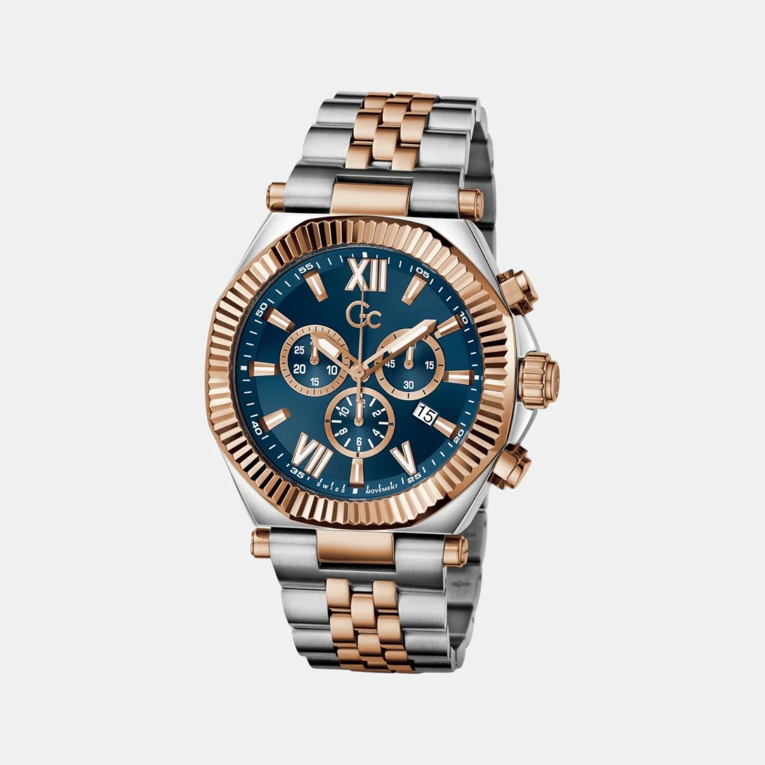 Gc Atlas Men Quartz Blue Dial Chronograph Stainless Steel Watch Z66002G7 - Image 4