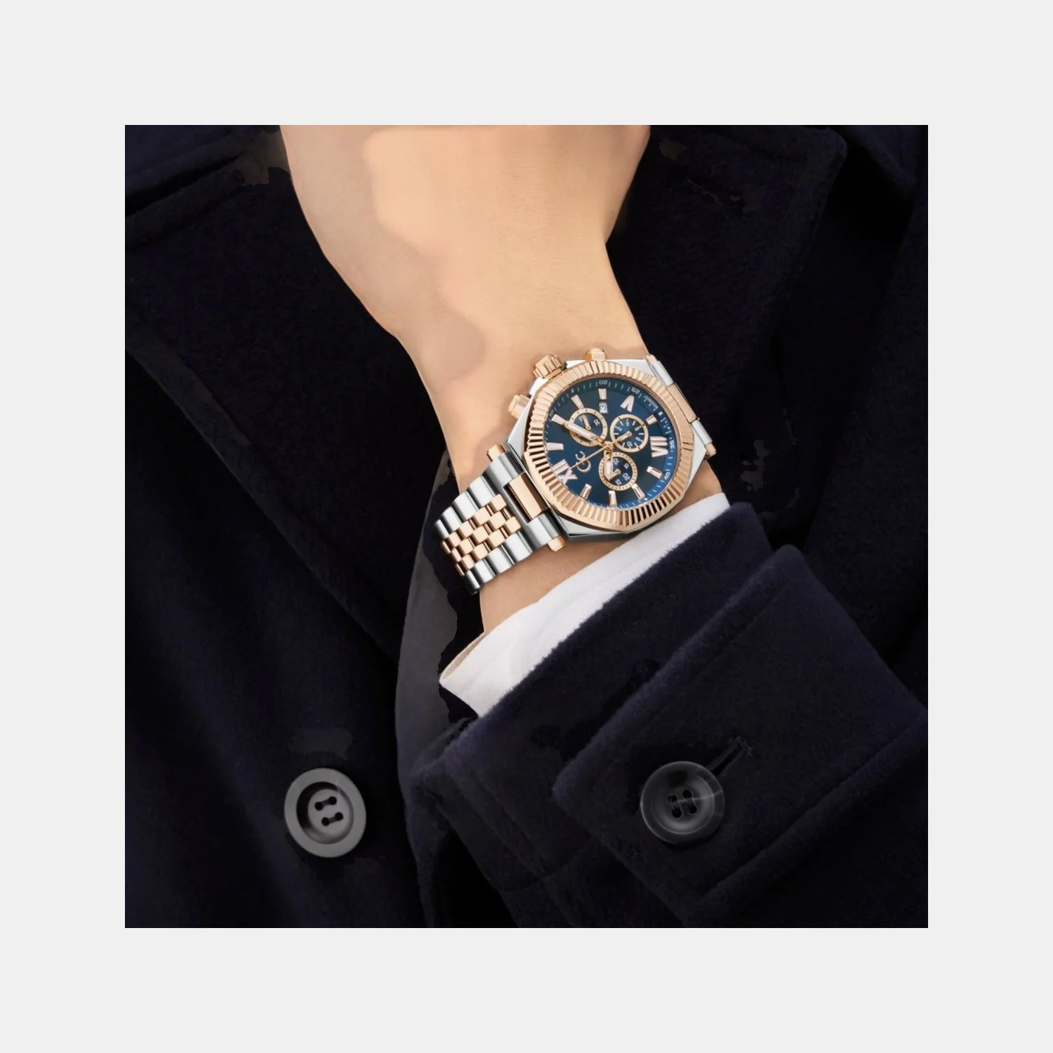 Gc Atlas Men Quartz Blue Dial Chronograph Stainless Steel Watch Z66002G7 - Image 9