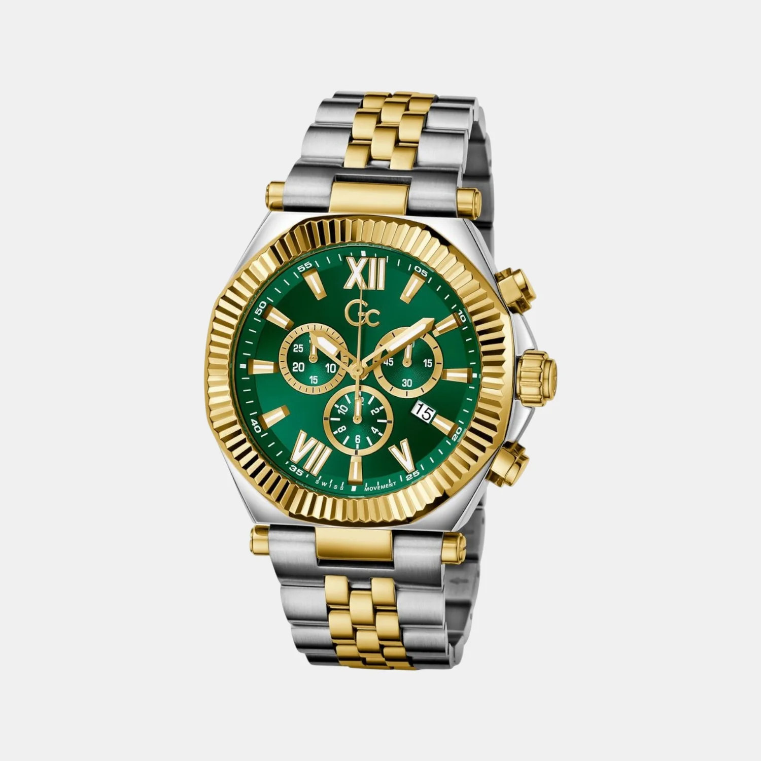 Gc Atlas Men Quartz Green Dial Chronograph Stainless Steel Watch Z66003G9 - Image 4