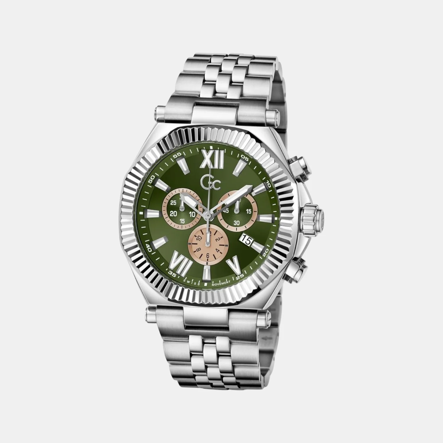 Gc Atlas Men Quartz Green Dial Chronograph Stainless Steel Watch Z66004G9 - Image 3