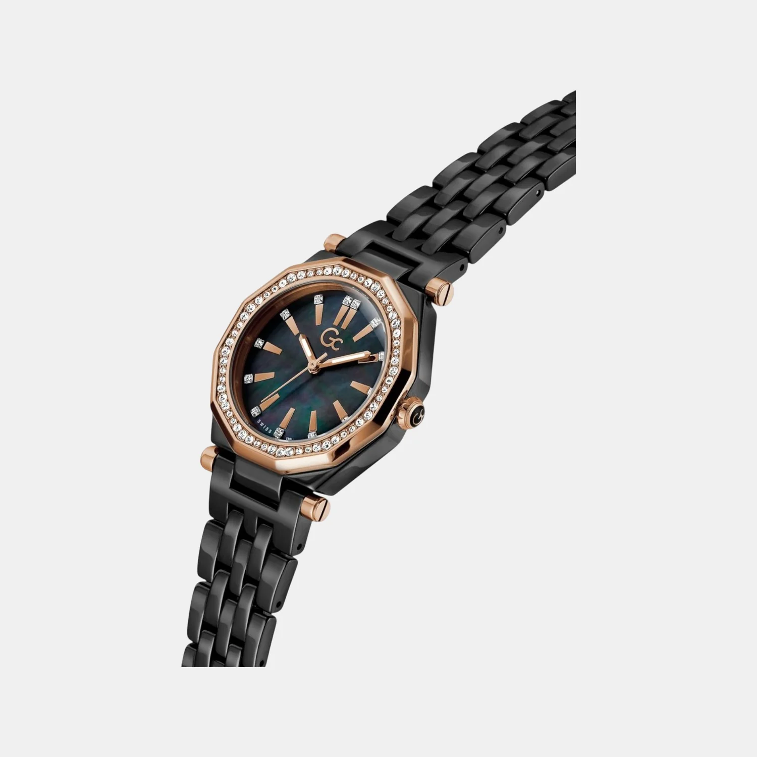 Gc Gleam Women Quartz Black Dial Multi-Function Ceramic Watch Z59002L2 - Image 5