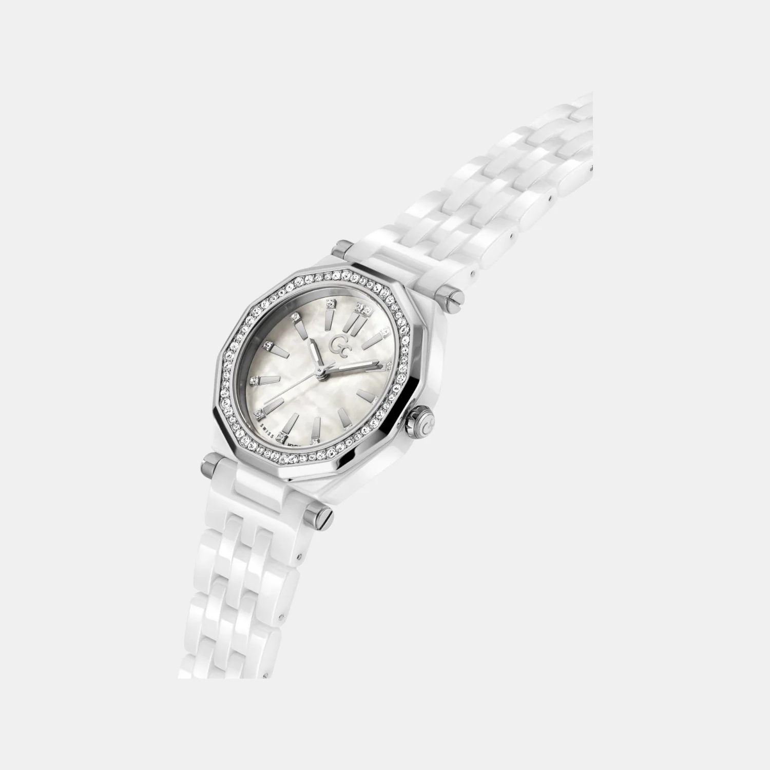 Gc Gleam Women Quartz White Dial Multi-Function Ceramic Watch Z59003L1 - Image 4