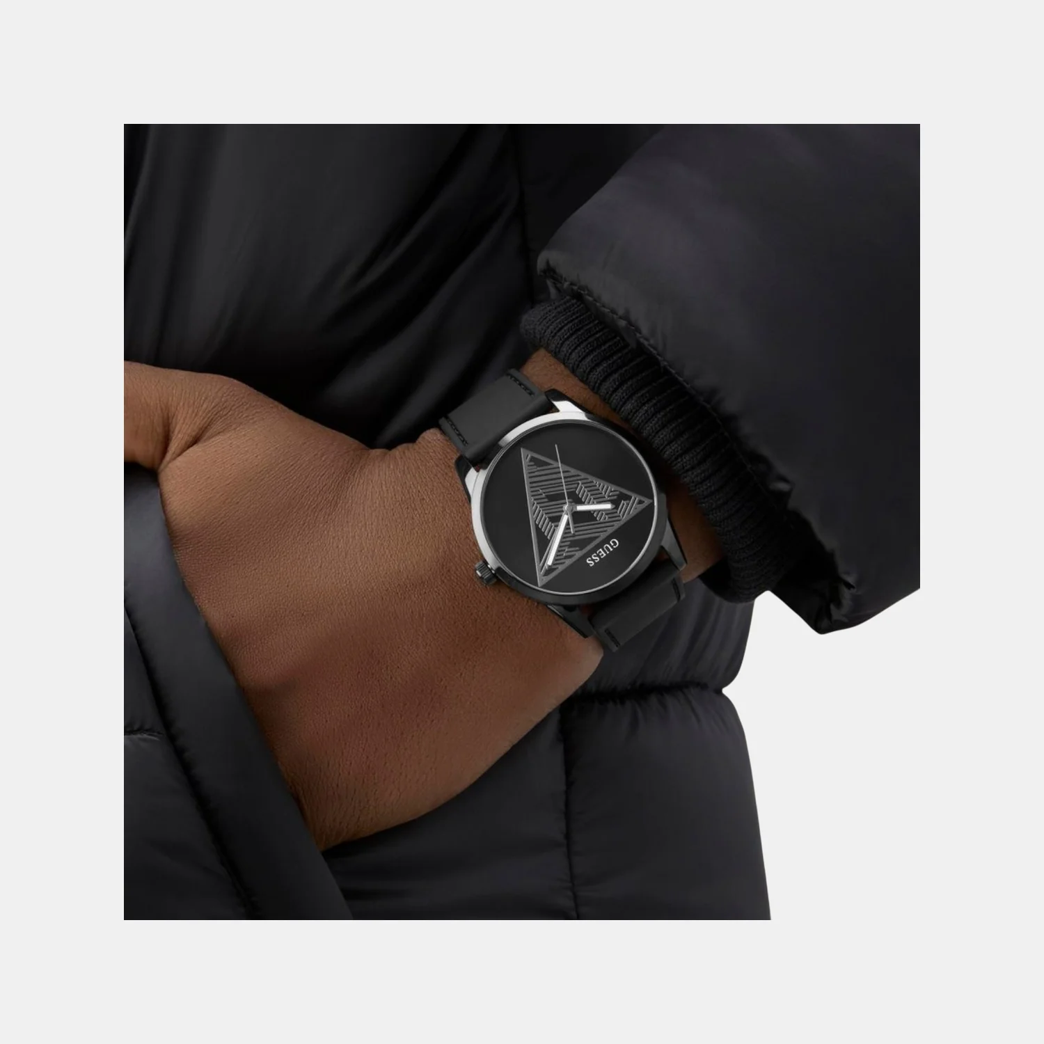 Clark Men Quartz Black Dial Analog Silicone Watch GW0957G3 - Image 3