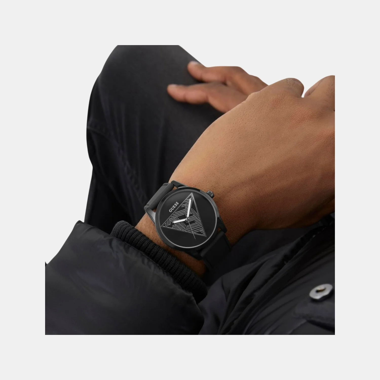 Clark Men Quartz Black Dial Analog Silicone Watch GW0957G3 - Image 5