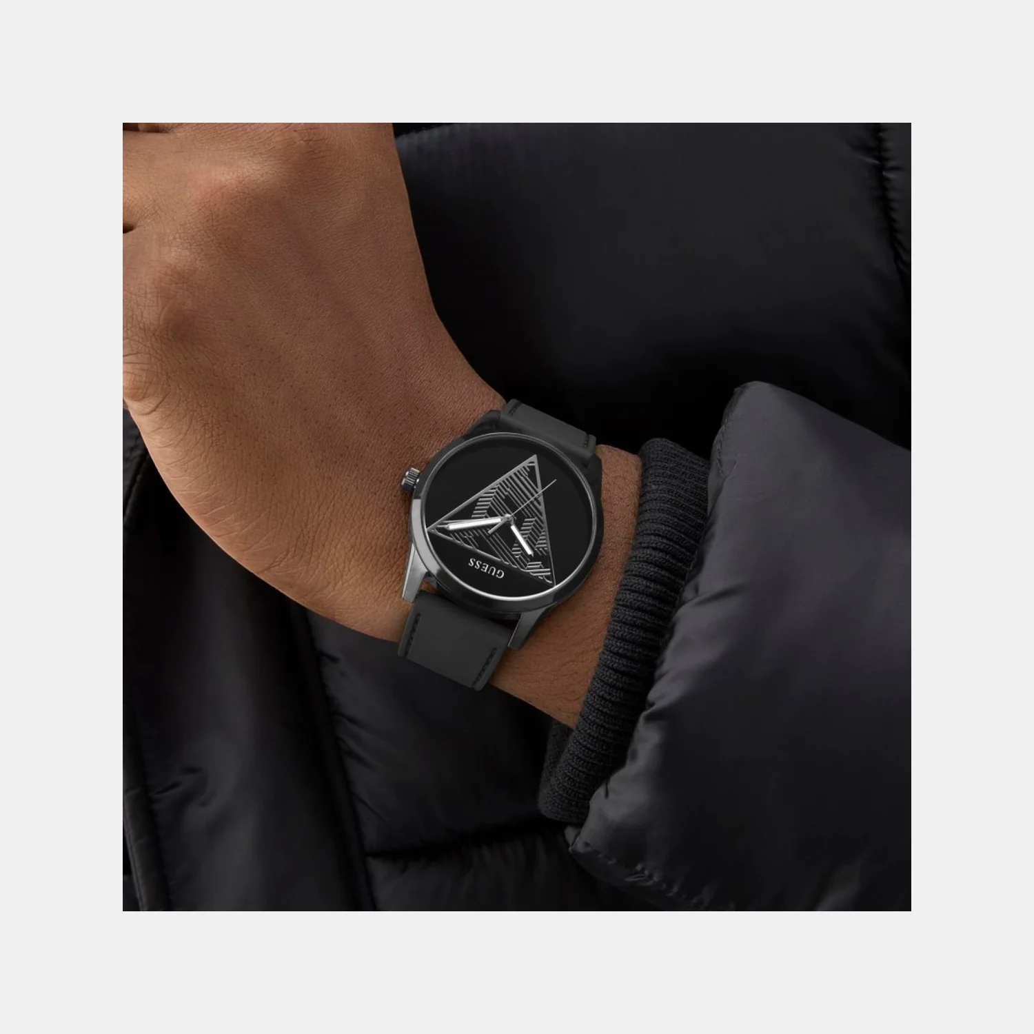 Clark Men Quartz Black Dial Analog Silicone Watch GW0957G3 - Image 7