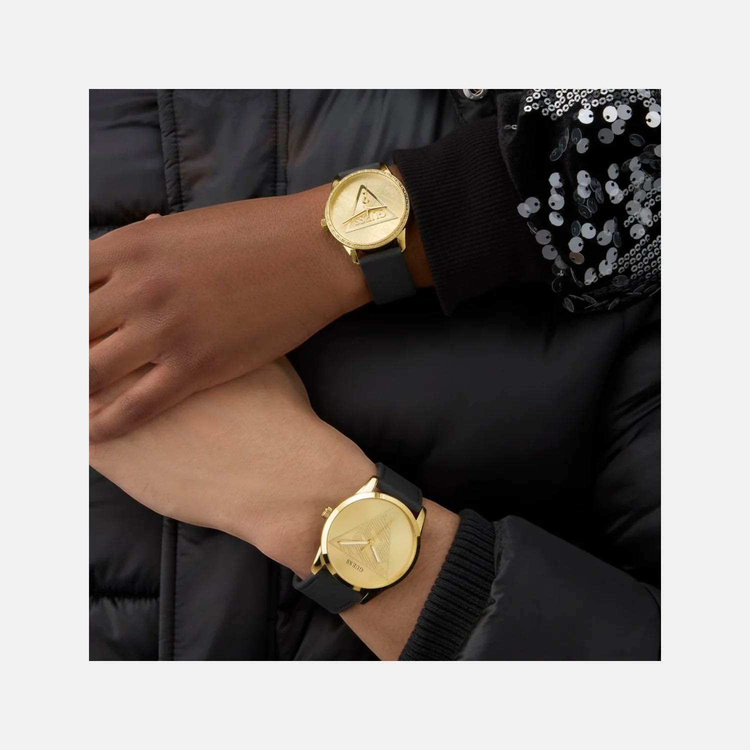 Clark Men Quartz Champagne Dial Analog Silicone Watch GW0957G2 - Image 5