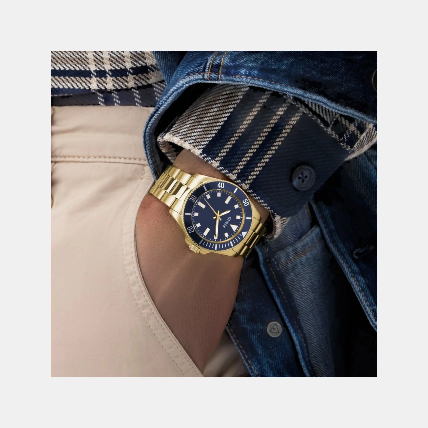 Cliff Men Quartz Blue Dial Analog Stainless Steel Watch GW0968G2 - Image 5