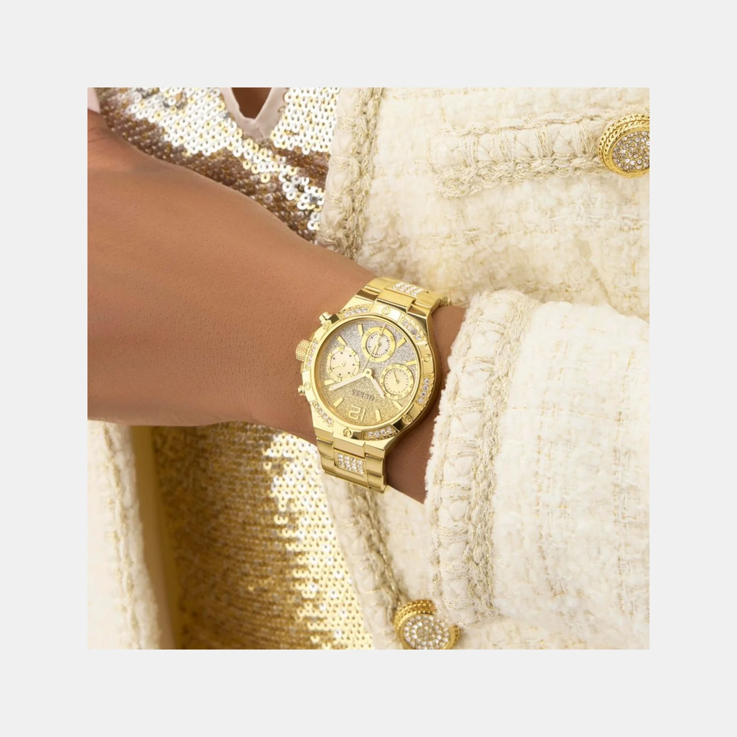 Harlow Women Quartz Dual Tone Dial Multi-Function Stainless Steel Watch GW0950L2 - Image 5