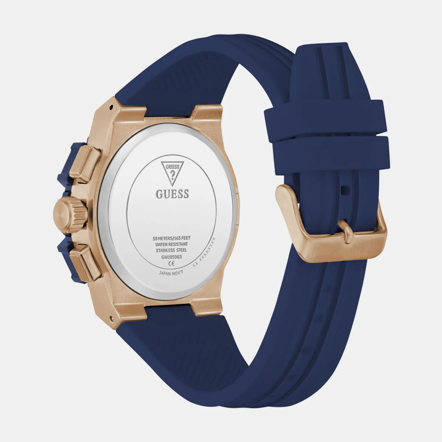 Men Quartz Blue Dial Chronograph Silicone Watch GW1059G5 - Image 4