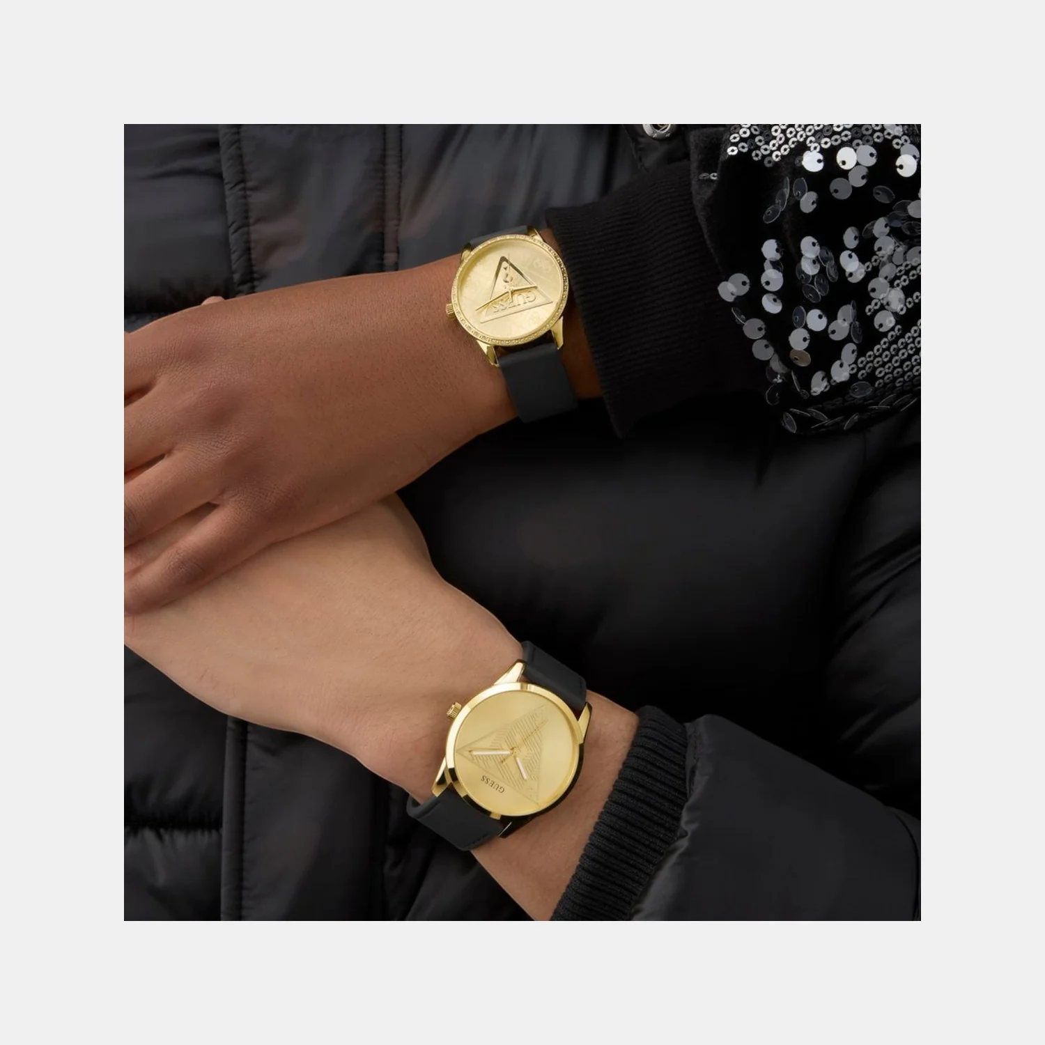 Roxy Women Quartz Champagne Dial Analog Silicone Watch GW0942L2 - Image 3