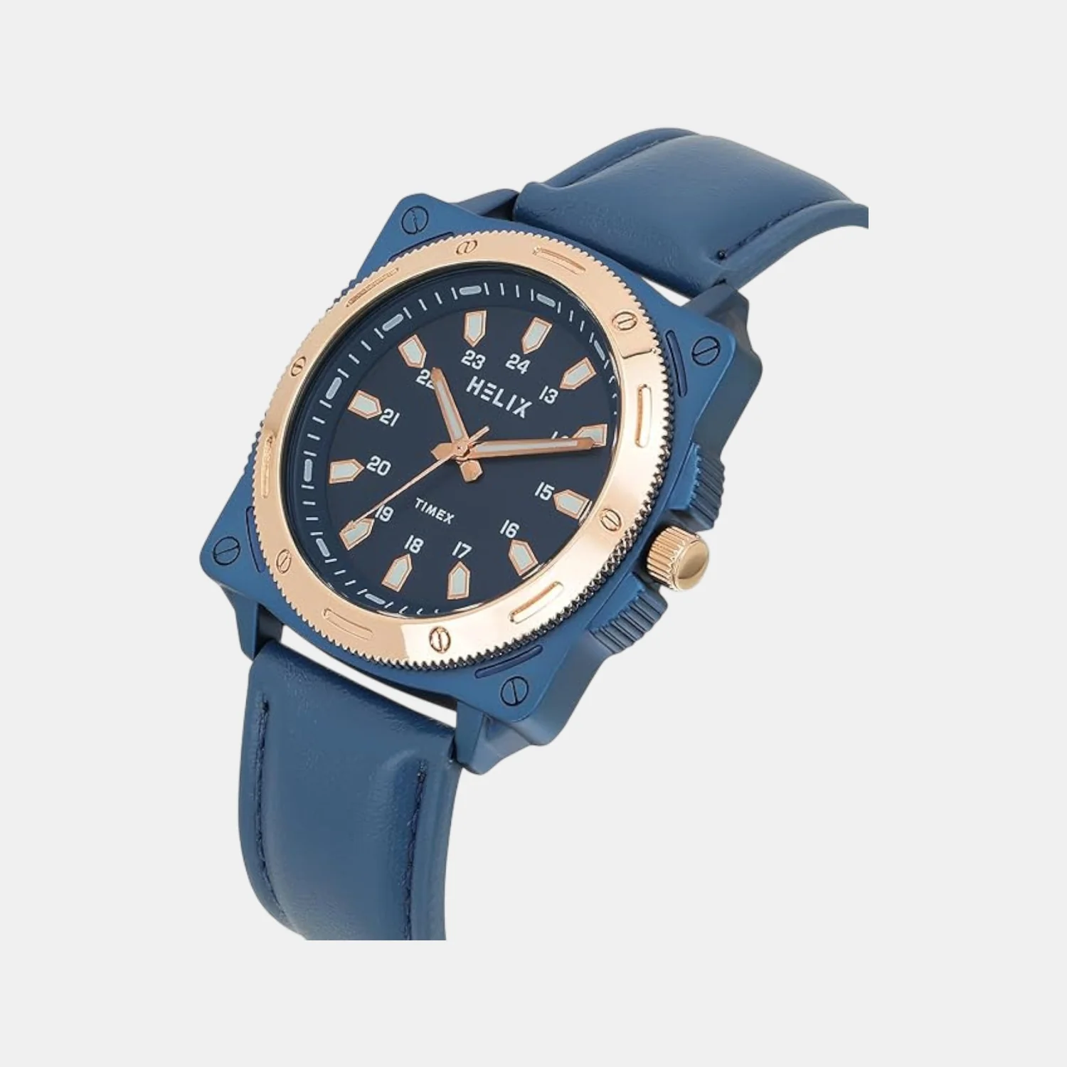 Men Quartz Blue Dial Analog Leather Watch TW062HG01T - Image 4