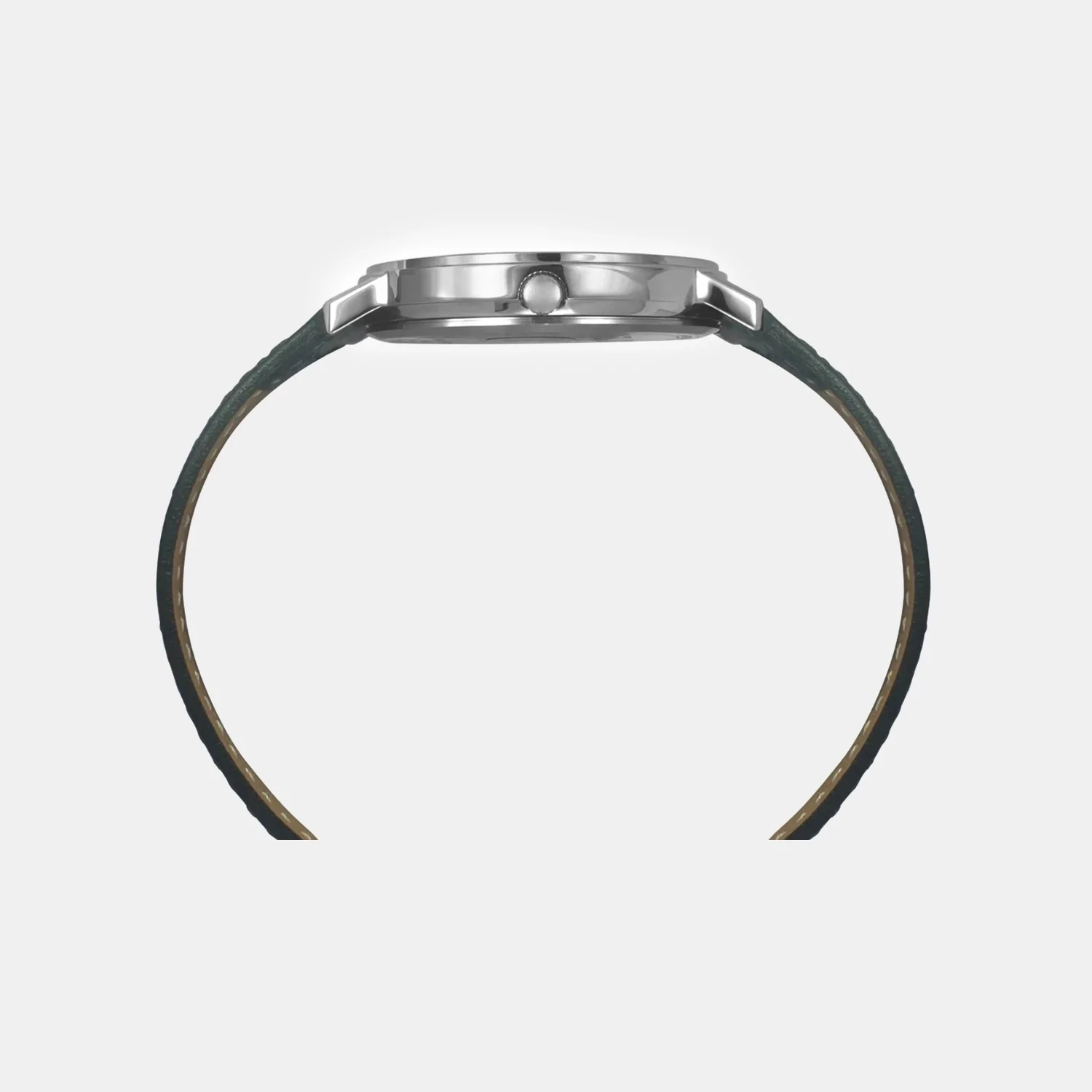 Men Quartz Silver Dial Analog Leather Watch TW056HG01 - Image 3